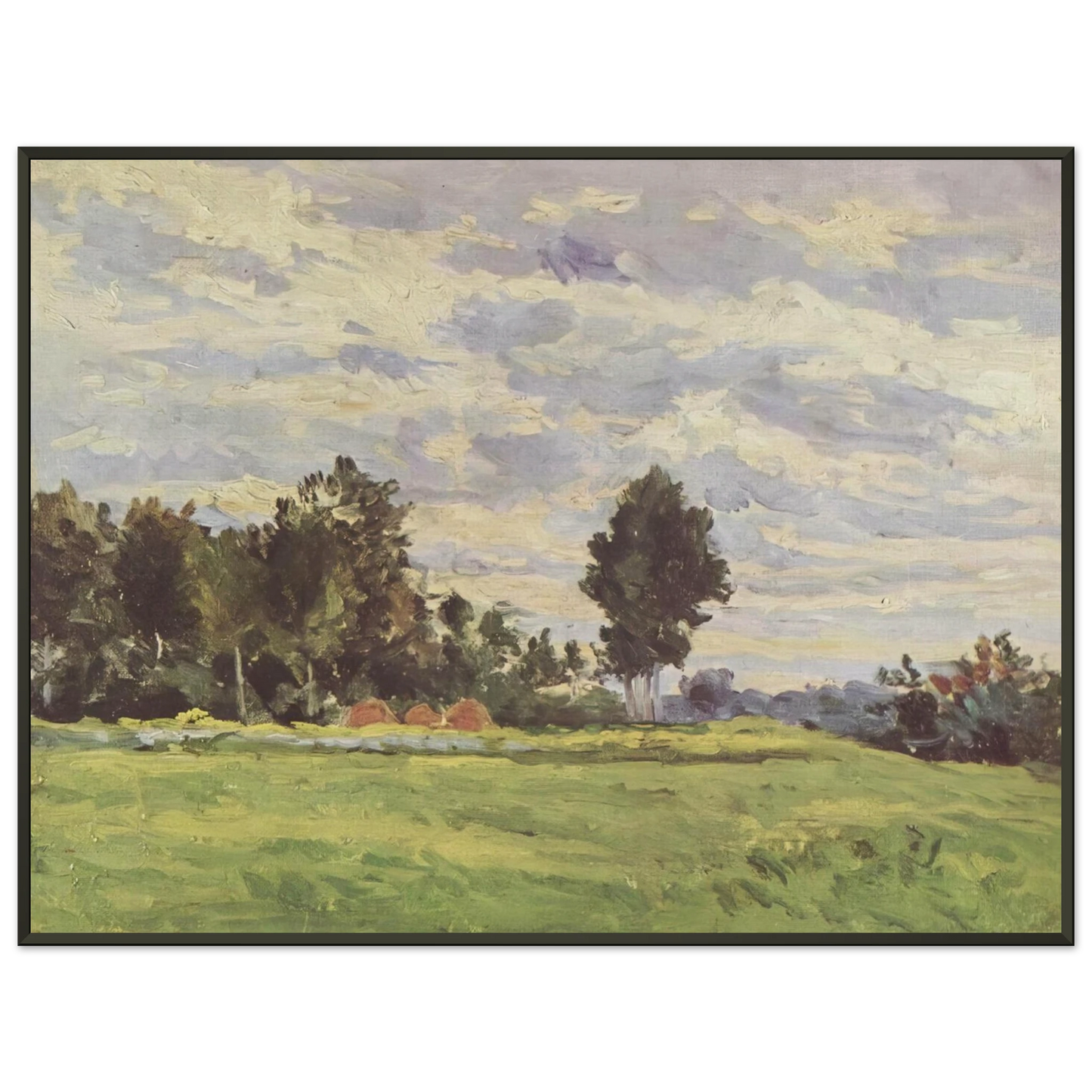 Paul Cezanne Landscape in the Ile de France Framed Art Print - Aluminum Frame - 60x80 cm / 24x32 inches