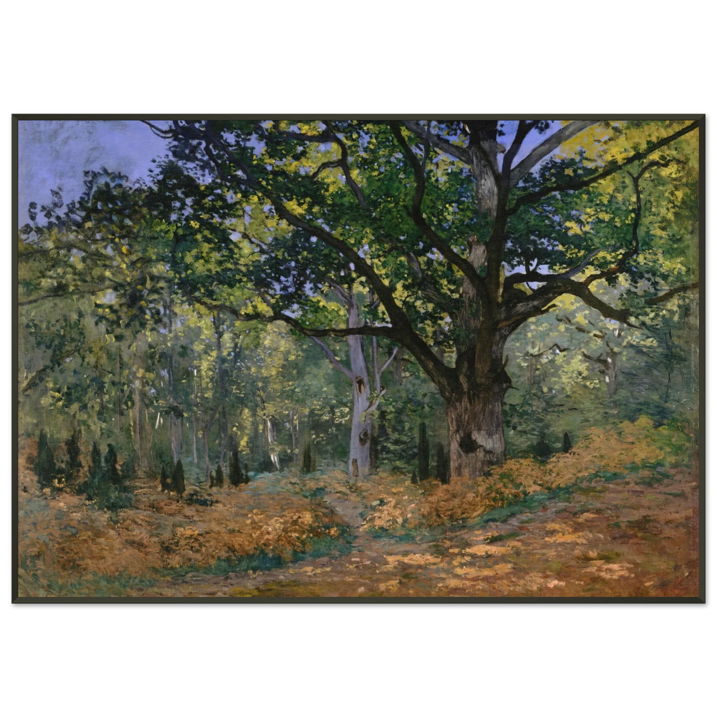 claude monet  The Bodmer Oak Fontainebleau Framed Art Print  - Aluminum Frame - 21x29.7 cm / 8x12"