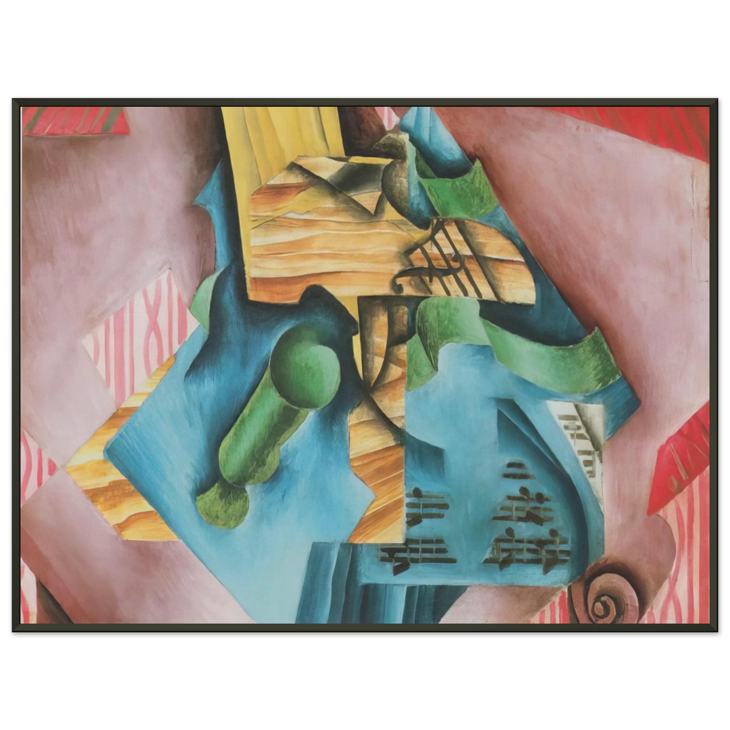 Juan Gris VIOLINE AND GLASS 1913 Framed Art Print - Aluminum Frame - 70x100 cm / 28x40 inches