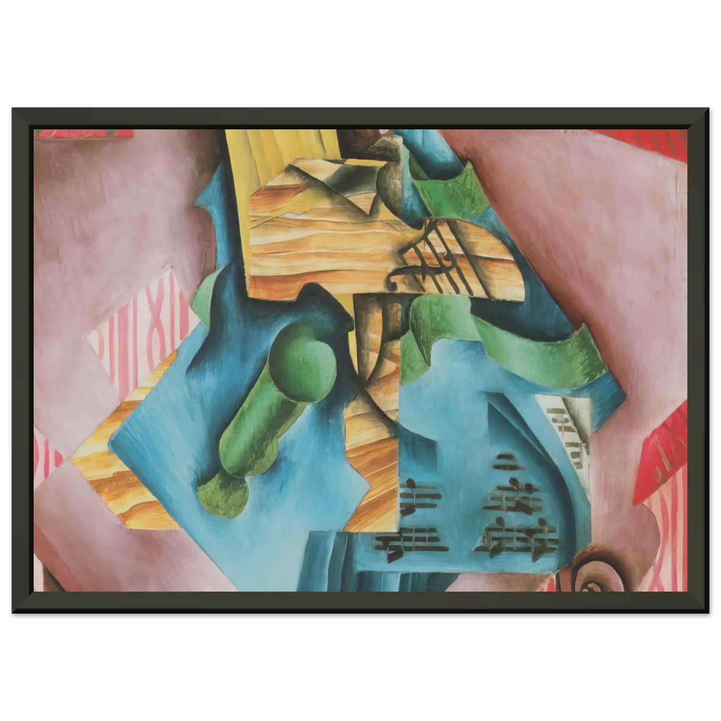 Juan Gris VIOLINE AND GLASS 1913 Framed Art Print - Aluminum Frame - 40x50 cm / 16x20 inches
