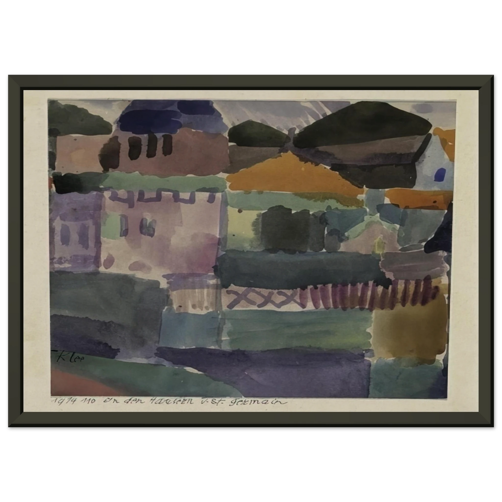 Paul Klee  IN THE HOUSES OF ST GERMAIN 1914 Framed Art Print  - Aluminum Frame - 70x100 cm / 28x40 inches