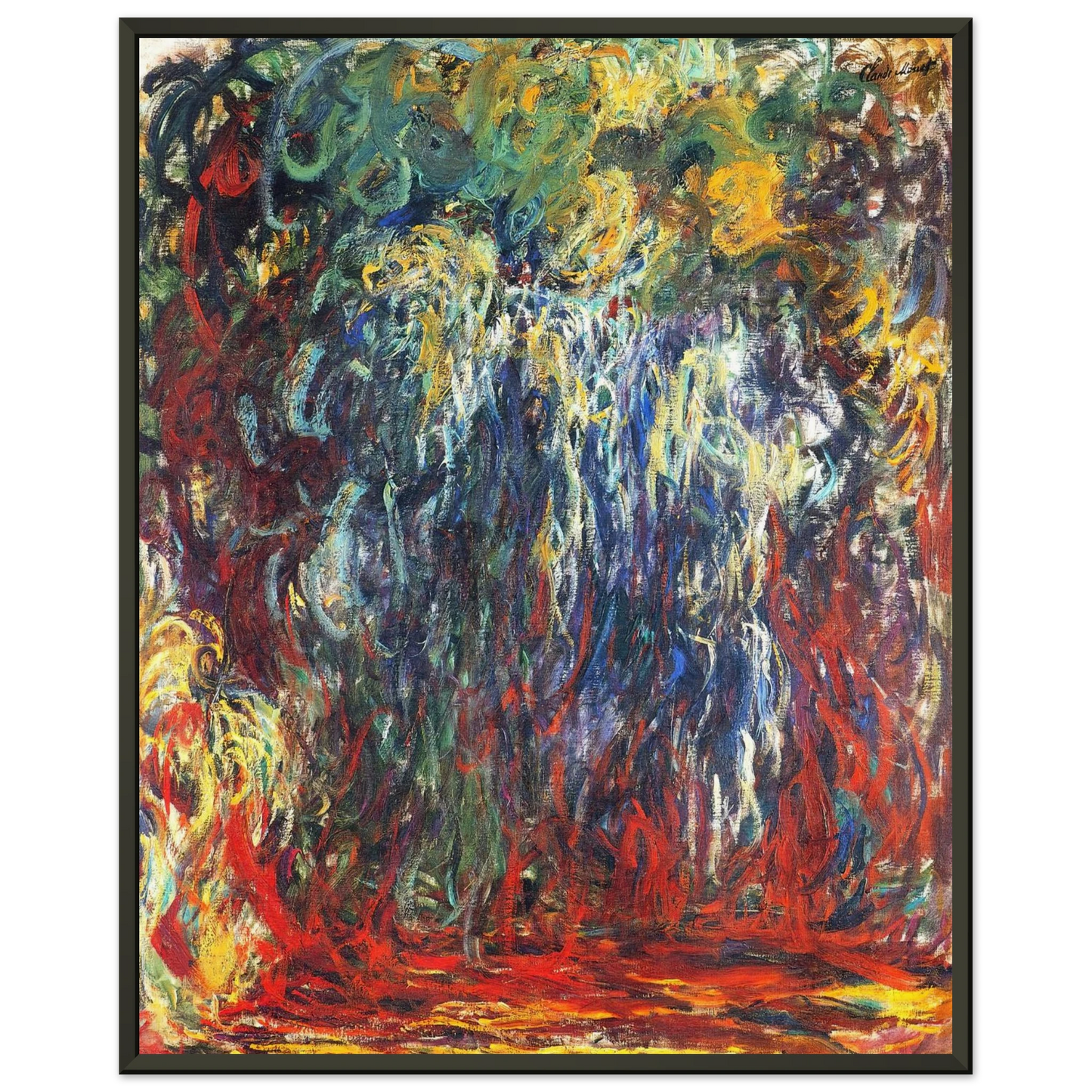 claude monet Weeping Willow Giverny Framed Art Print - Aluminum Frame - 60x80 cm / 24x32 inches