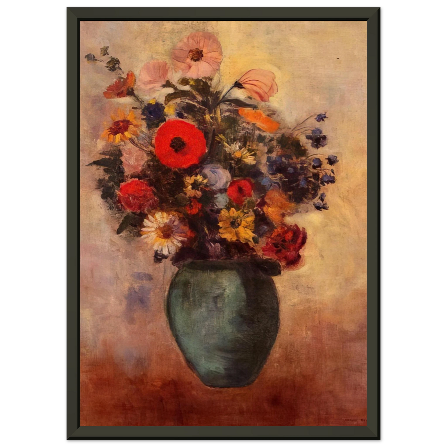 Odilon Redon VASE OF FLOWERS 3 Framed Art Print - Aluminum Frame - 40x50 cm / 16x20 inches