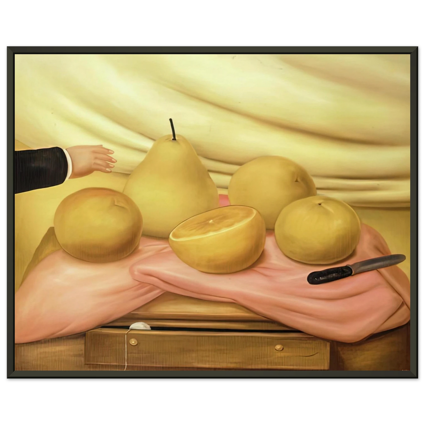 Fernando Botero STILL LIFE WITH FRUITS Framed Art Print - Aluminum Frame - 70x100 cm / 28x40 inches