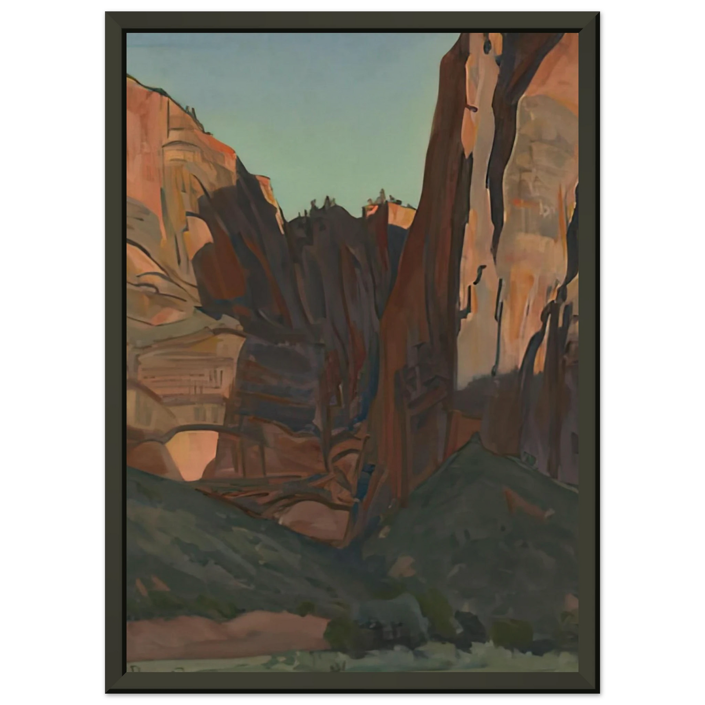 Maynard Dixon NOTCH IN THE WALL ZION NATIONAL PARK AUGUST 1933 1933 Framed Art Print - Aluminum Frame - 60x80 cm / 24x32 inches