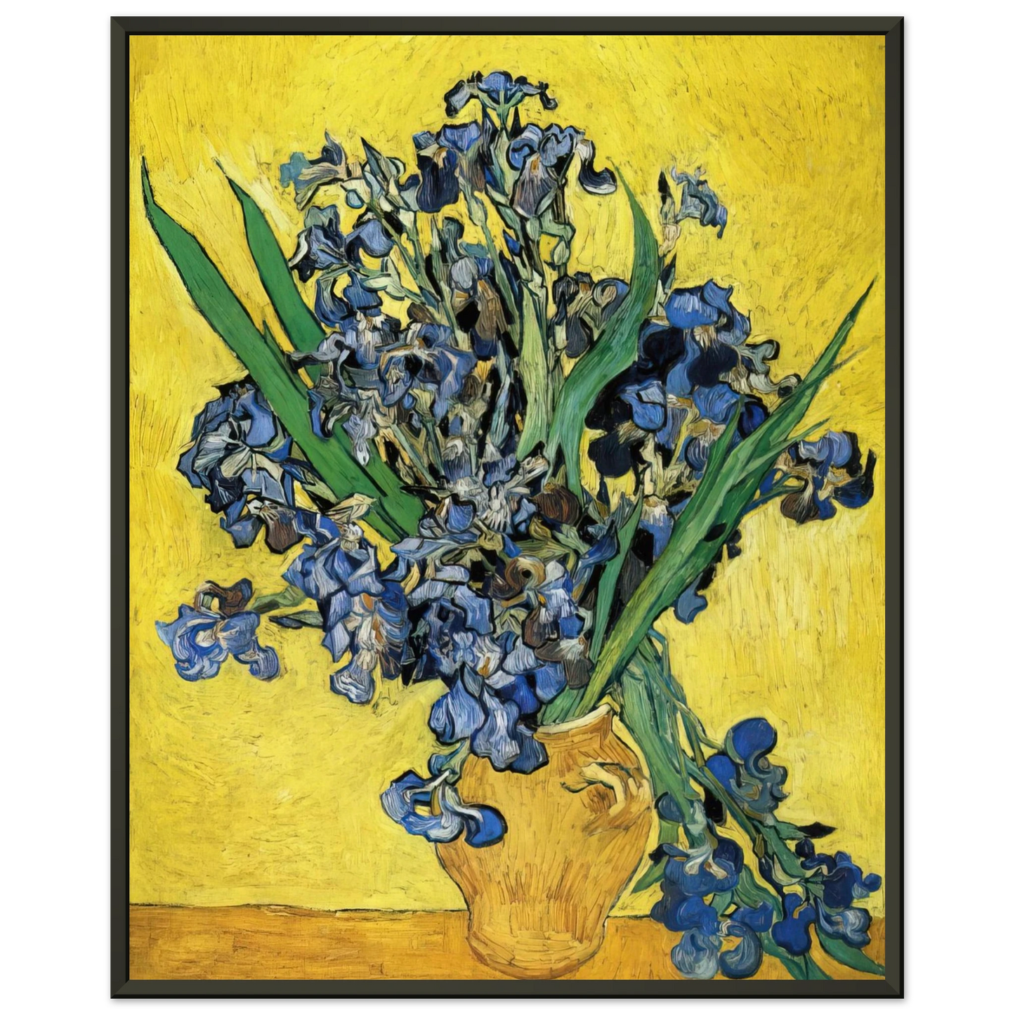 Vincent van Gogh  Still Life with Irises Framed Art Print  - Aluminum Frame - 40x50 cm / 16x20 inches