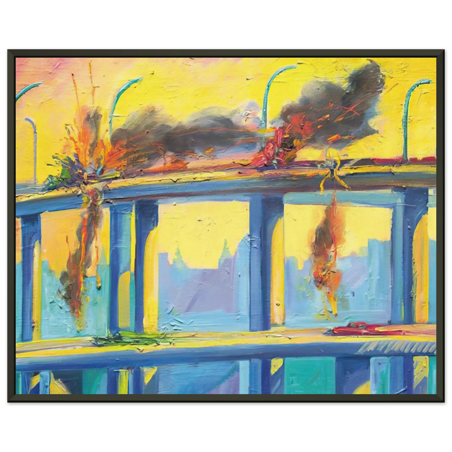 Carlos Almaraz Sunset Crash 1982 Framed Art Print - Aluminum Frame - 60x80 cm / 24x32 inches