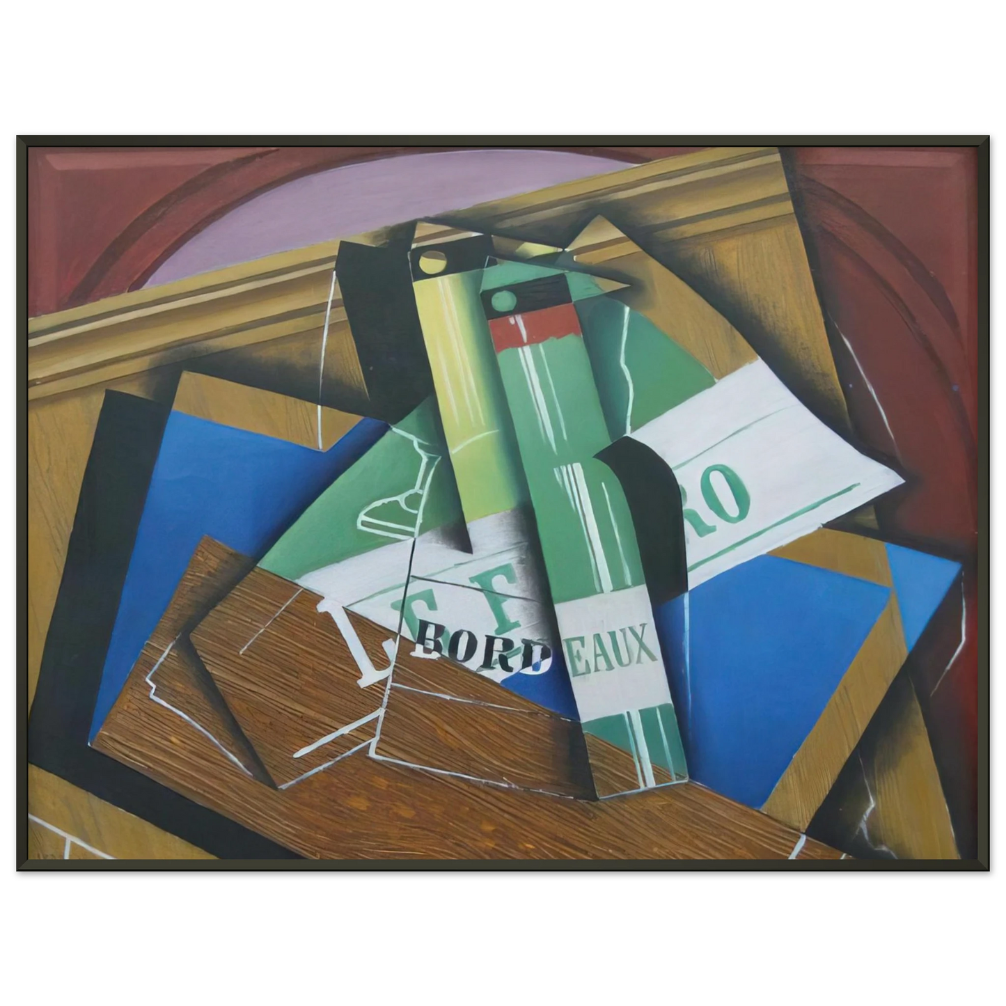 Juan Gris THE BORDEAUX BOTTLE 1915 Framed Art Print - Aluminum Frame - 70x100 cm / 28x40 inches