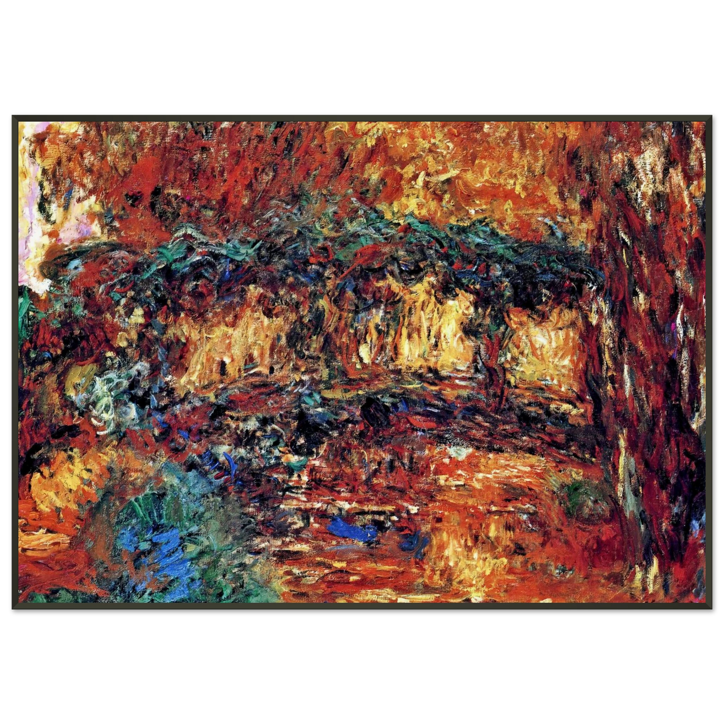 claude monet  The Japanese Bridge 7 Framed Art Print  - Aluminum Frame - 21x29.7 cm / 8x12"