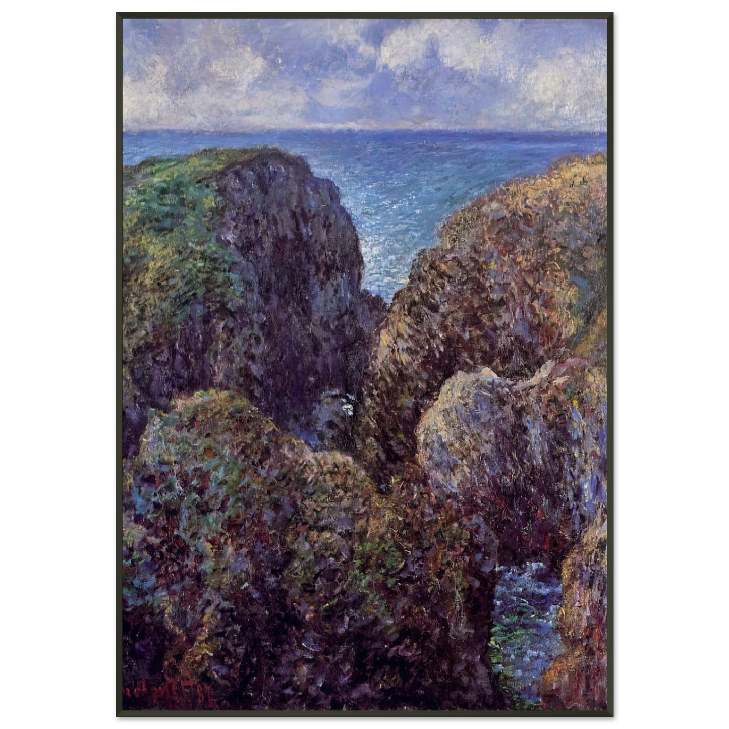 claude monet  Group of Rocks at PortGoulphar Framed Art Print  - Aluminum Frame - 21x29.7 cm / 8x12"