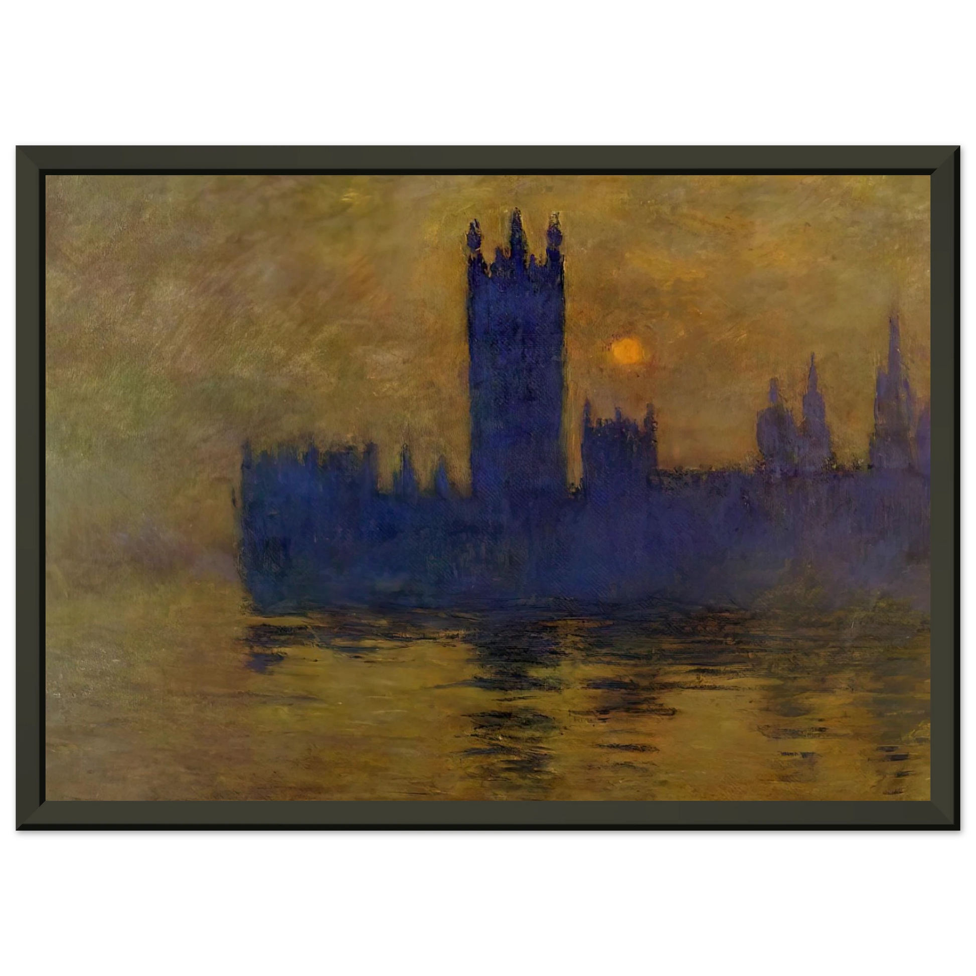 claude monet  Houses of Parliament Sunset 02 Framed Art Print  - Aluminum Frame - 70x100 cm / 28x40 inches