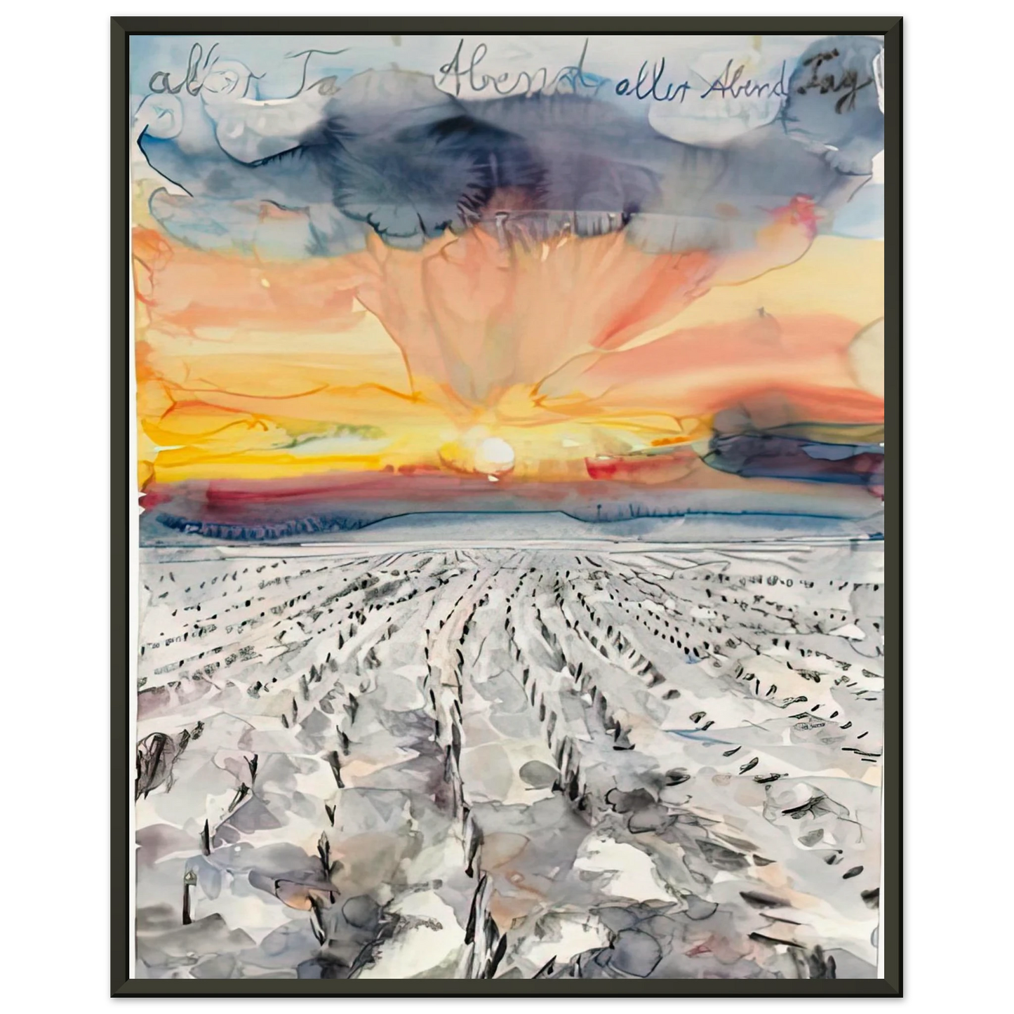 Anselm Kiefer THE EVENING OF ALL DAYS THE DAY OF ALL EVENINGS 2014 Framed Art Print - Aluminum Frame - 70x100 cm / 28x40 inches