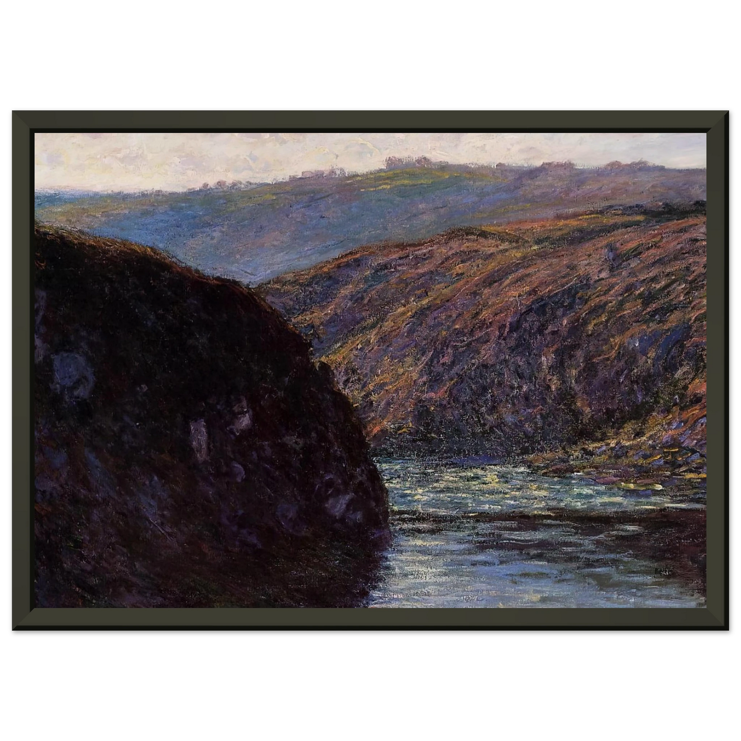 claude monet Valley of the Creuse Afternoon Sunlight Framed Art Print - Aluminum Frame - 70x100 cm / 28x40 inches