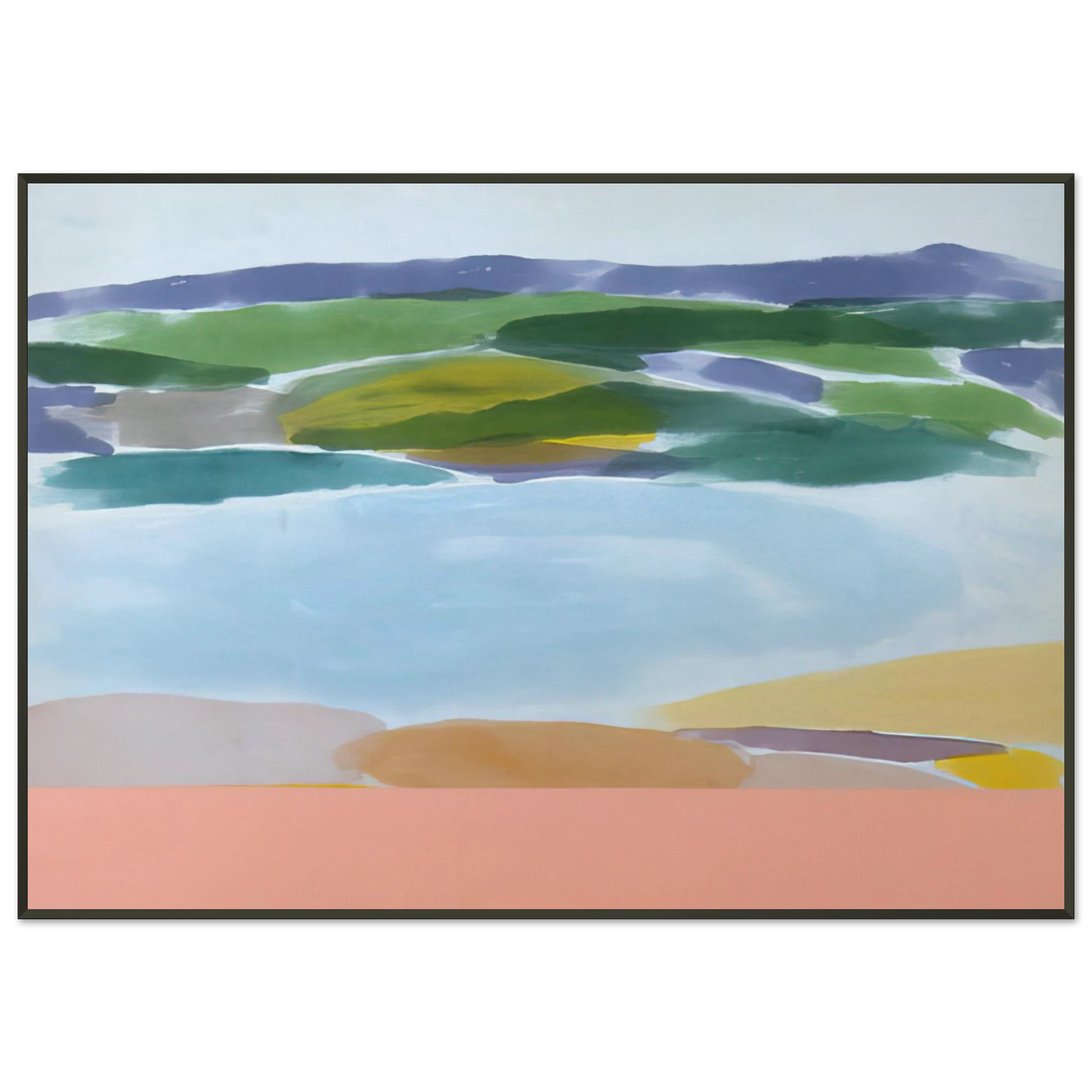 Ronnie Landfield Survivals Shore 1980 Framed Art Print - Aluminum Frame - 21x29.7 cm / 8x12"