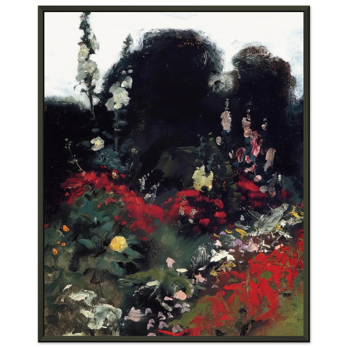 John Singer Sargent Corner of a Garden Framed Art Print - Aluminum Frame - 40x50 cm / 16x20 inches