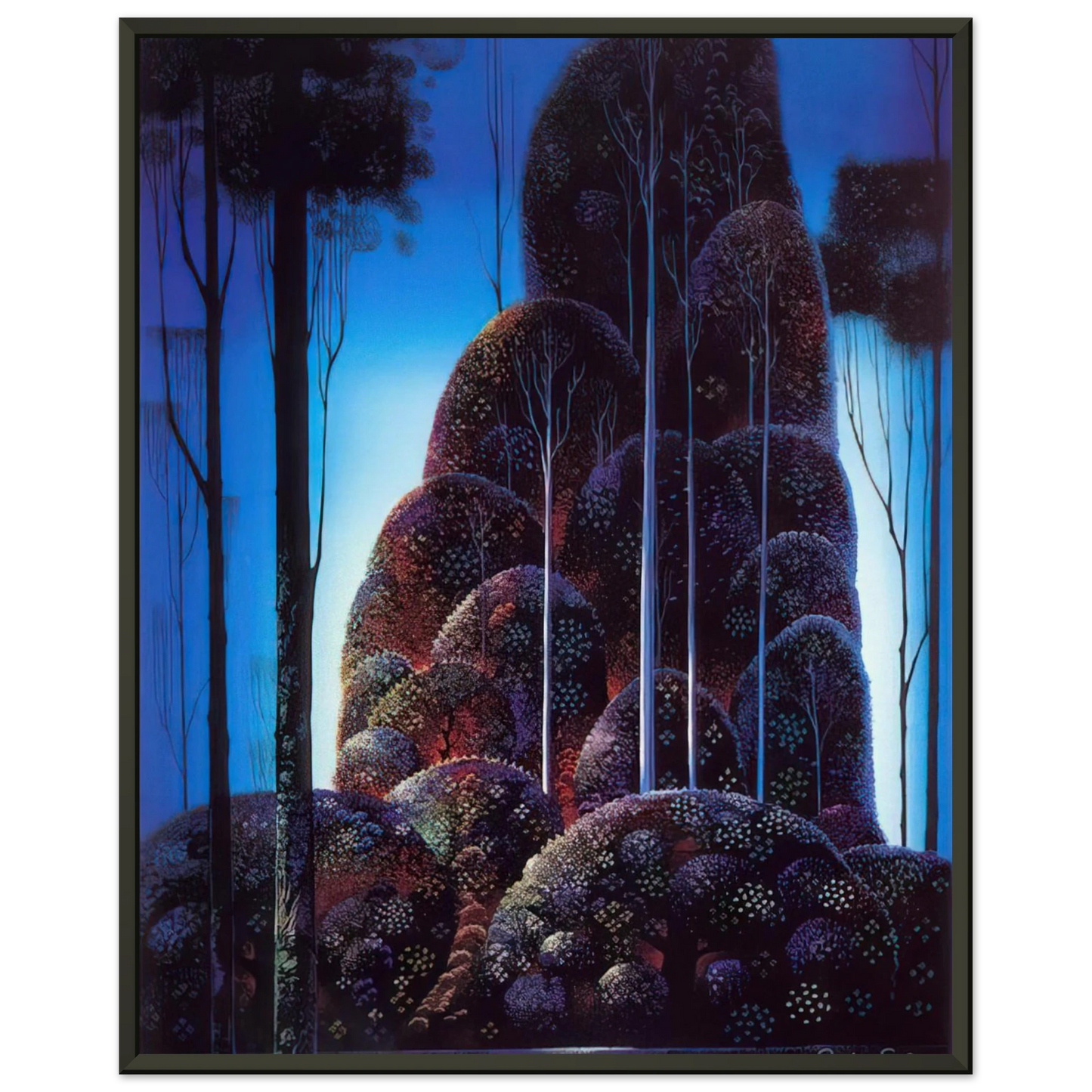 Eyvind Earle Tall Trees Framed Art Print - Aluminum Frame - 40x50 cm / 16x20 inches