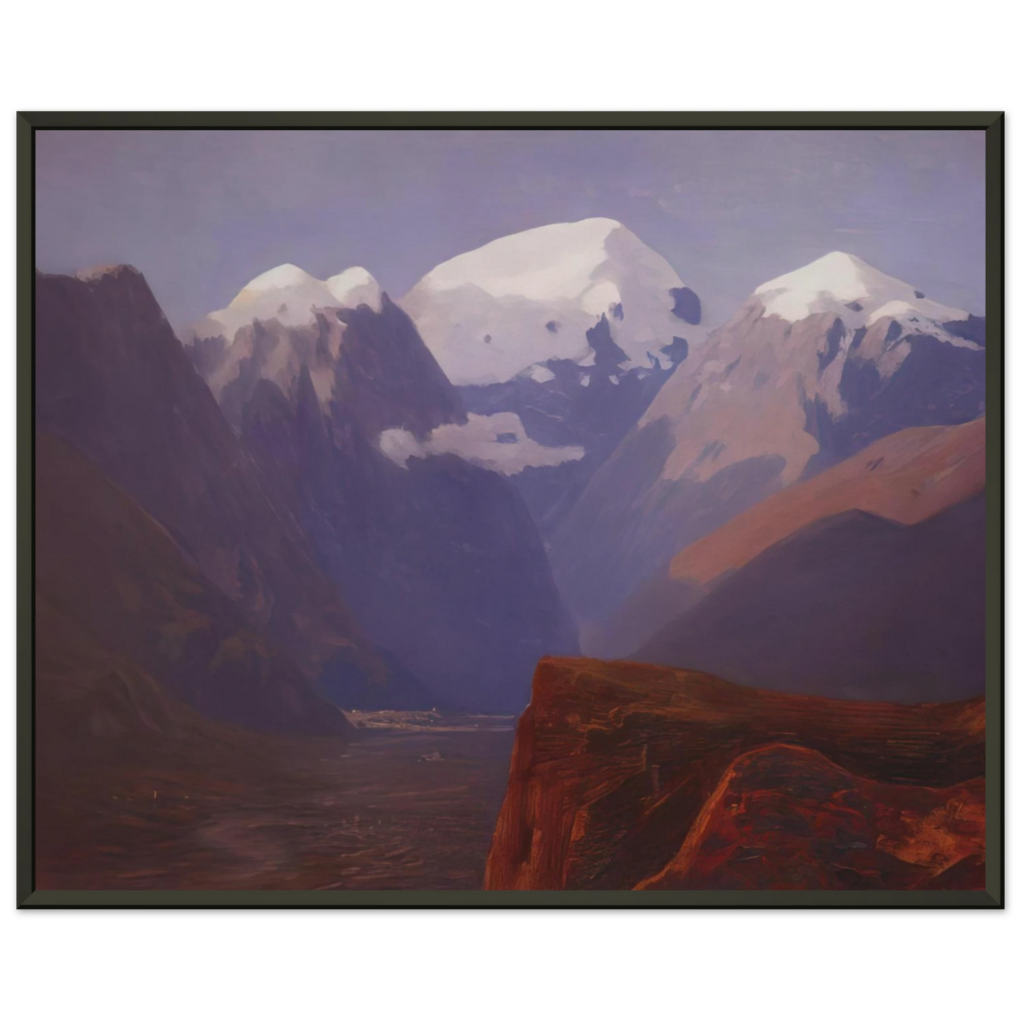 Arkhyp Kuindzhi Snow tops Framed Art Print - Aluminum Frame - 60x80 cm / 24x32 inches