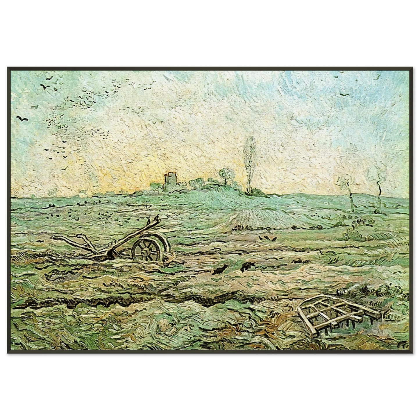 Vincent van Gogh The Plough and the Harrow after Millet Framed Art Print - Aluminum Frame - 21x29.7 cm / 8x12"