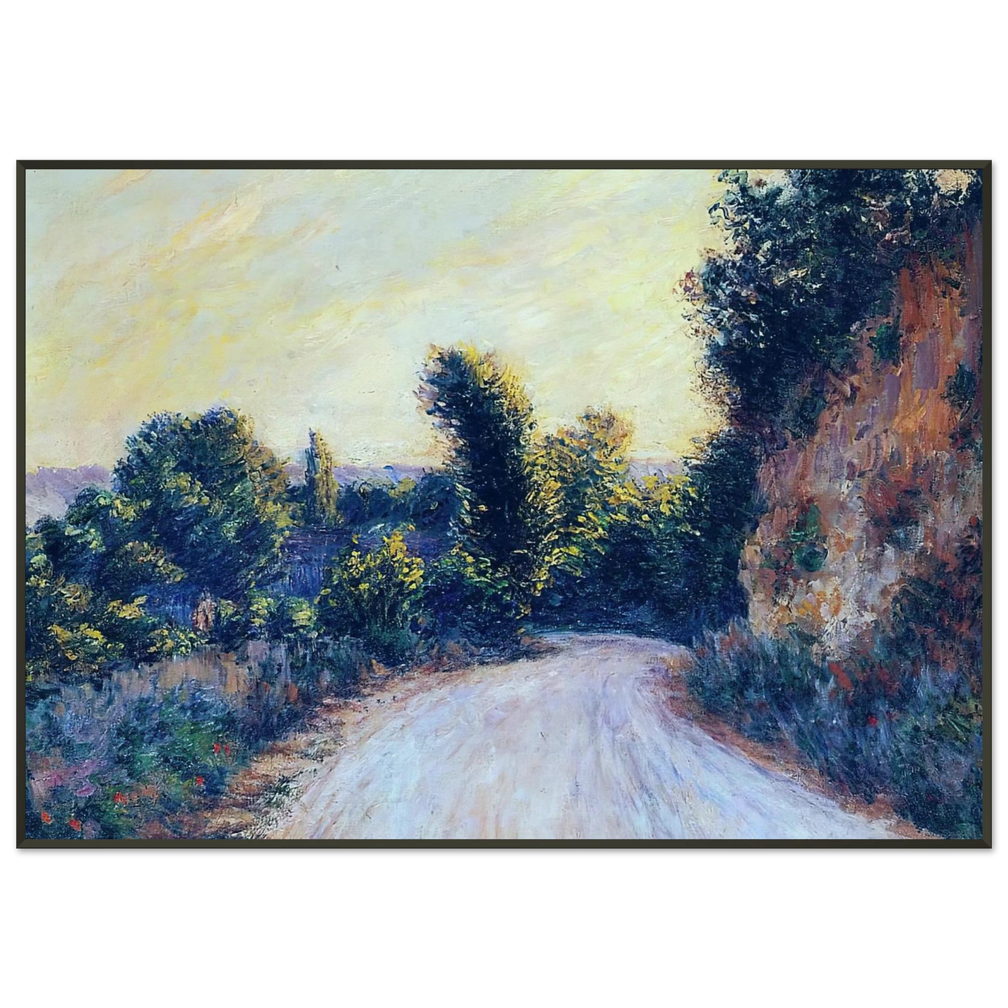 claude monet  Road near Giverny Framed Art Print  - Aluminum Frame - 21x29.7 cm / 8x12"