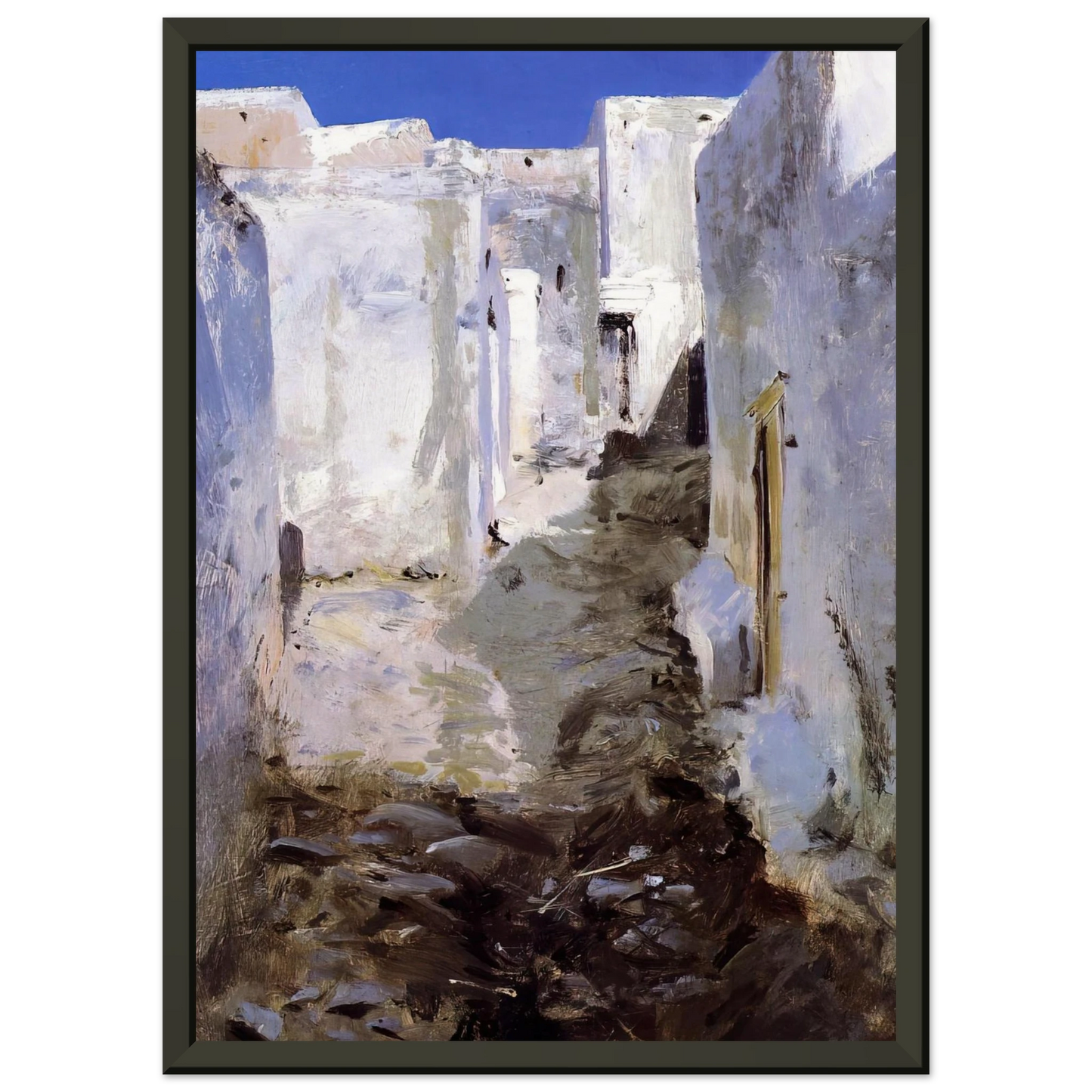 John Singer Sargent A Street in Algiers Framed Art Print - Aluminum Frame - 70x100 cm / 28x40 inches