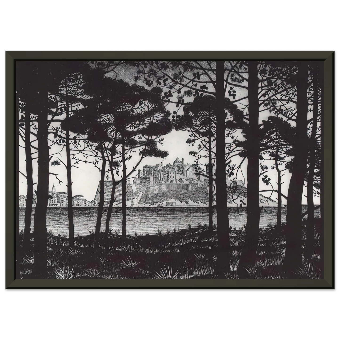 MC Escher  PINETA OF CALVI CORSICA Framed Art Print  - Aluminum Frame - 60x80 cm / 24x32 inches