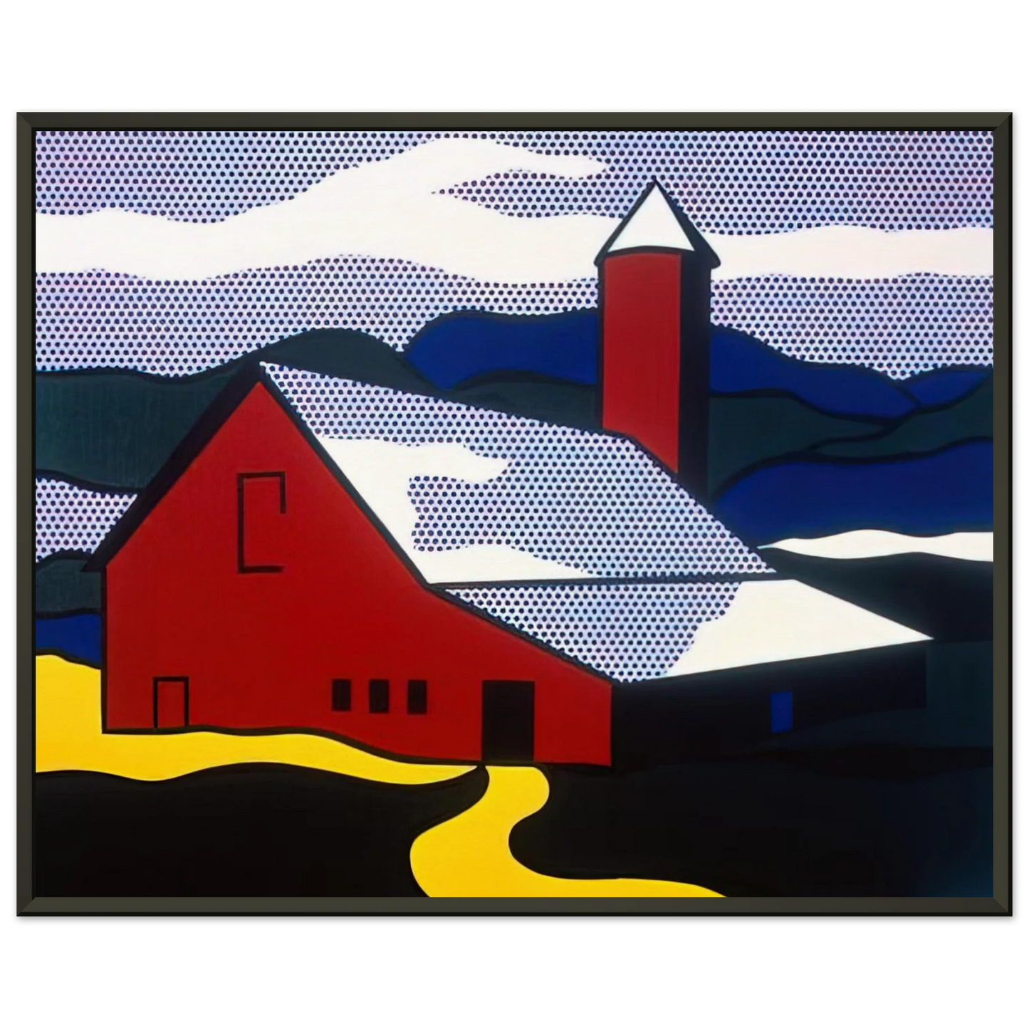 Roy Lichtenstein RED BARN II 1969 Framed Art Print - Aluminum Frame - 40x50 cm / 16x20 inches