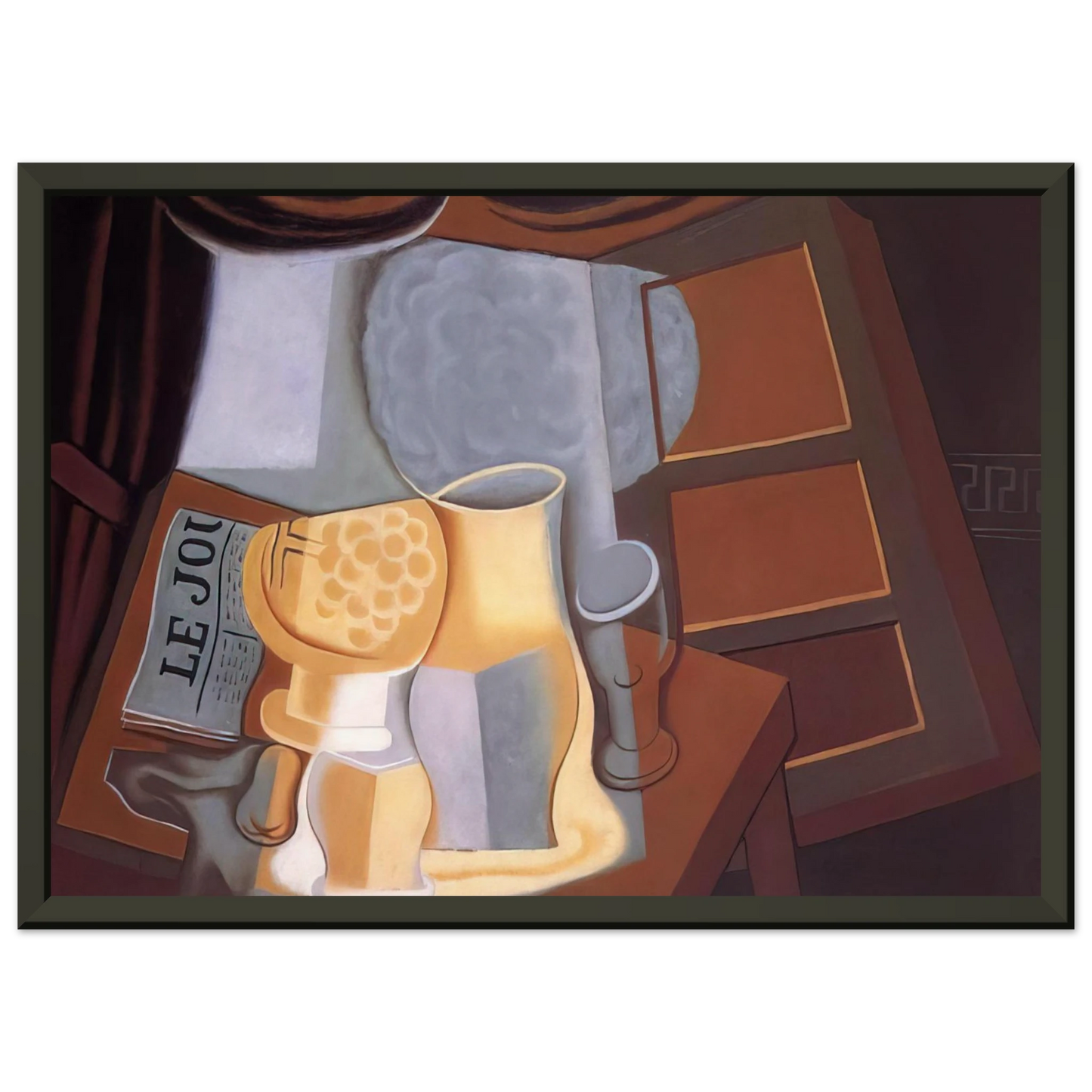 Juan Gris THE TABLE IN FRONT OF THE WINDOW 1921 Framed Art Print - Aluminum Frame - 70x100 cm / 28x40 inches