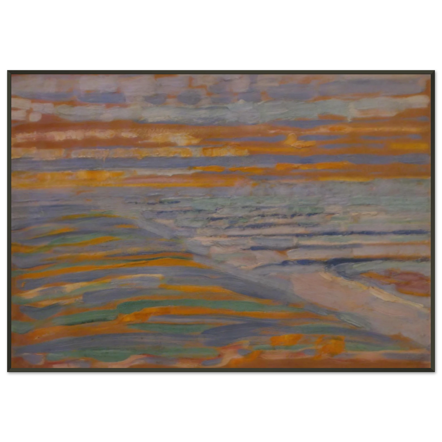 Piet Mondrian View from the Dunes with Beach and Piers Framed Art Print - Aluminum Frame - 21x29.7 cm / 8x12"