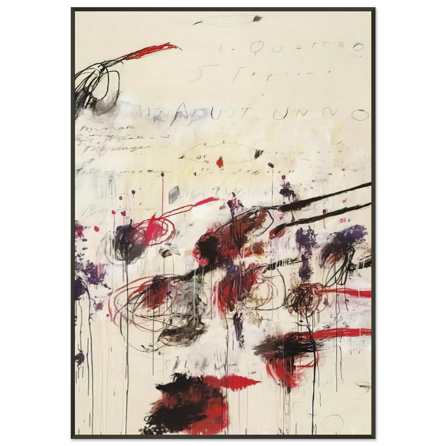 Cy Twombly Quattro stagioni I Autunno Framed Art Print - Aluminum Frame - 21x29.7 cm / 8x12"