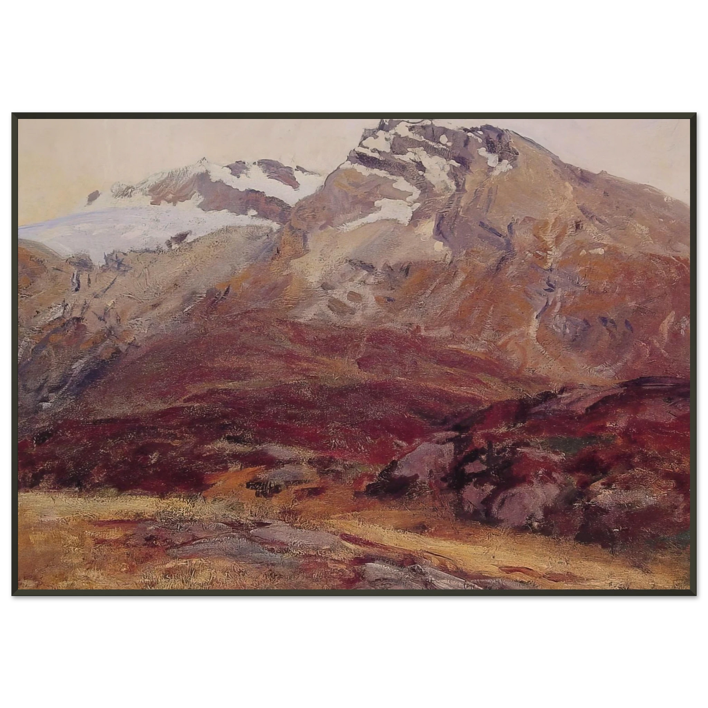 John Singer Sargent Coming Down from Mont Blanc Framed Art Print - Aluminum Frame - 21x29.7 cm / 8x12"