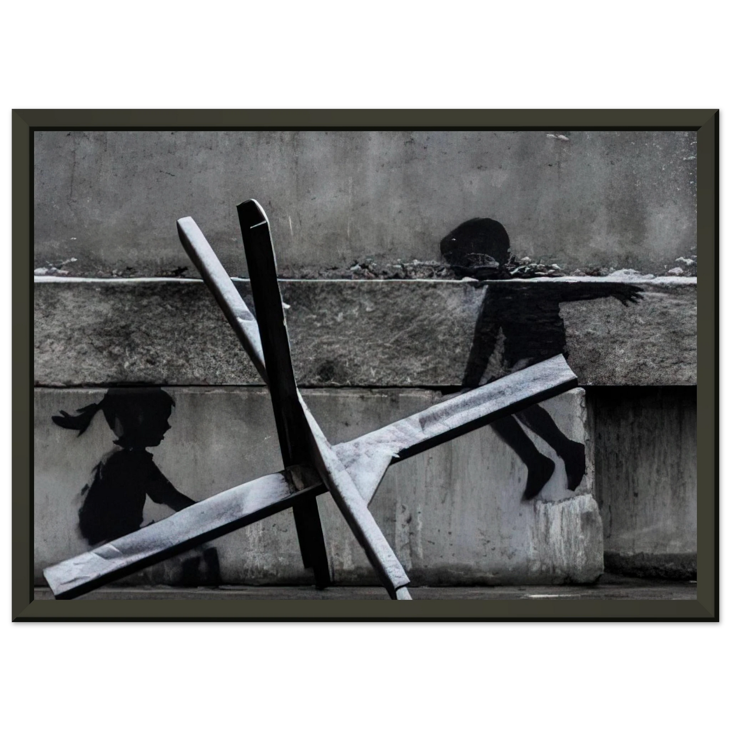 Banksy KYIV KHRESHCHYATYK 9 2022 Framed Art Print - Aluminum Frame - 40x50 cm / 16x20 inches