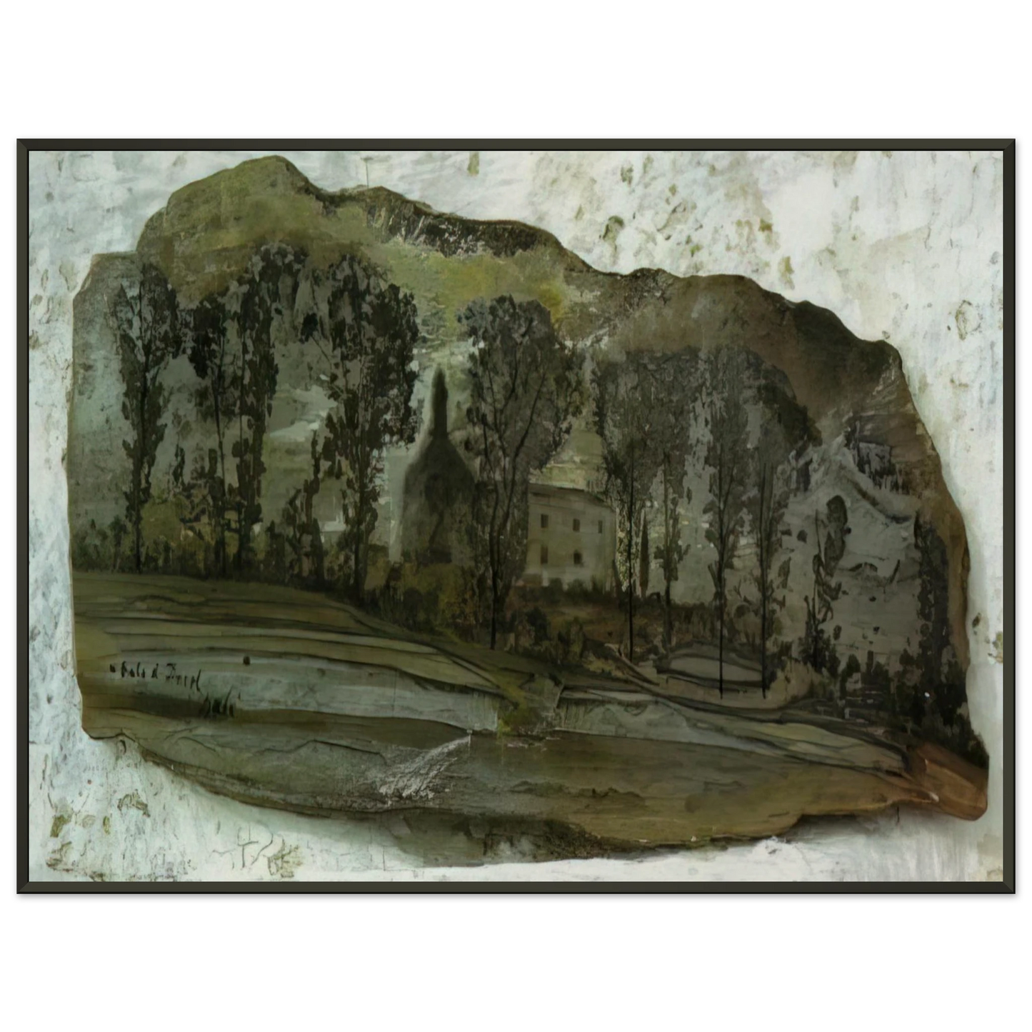 Salvador Dali VIEW OF PUBOL Framed Art Print - Aluminum Frame - 60x80 cm / 24x32 inches