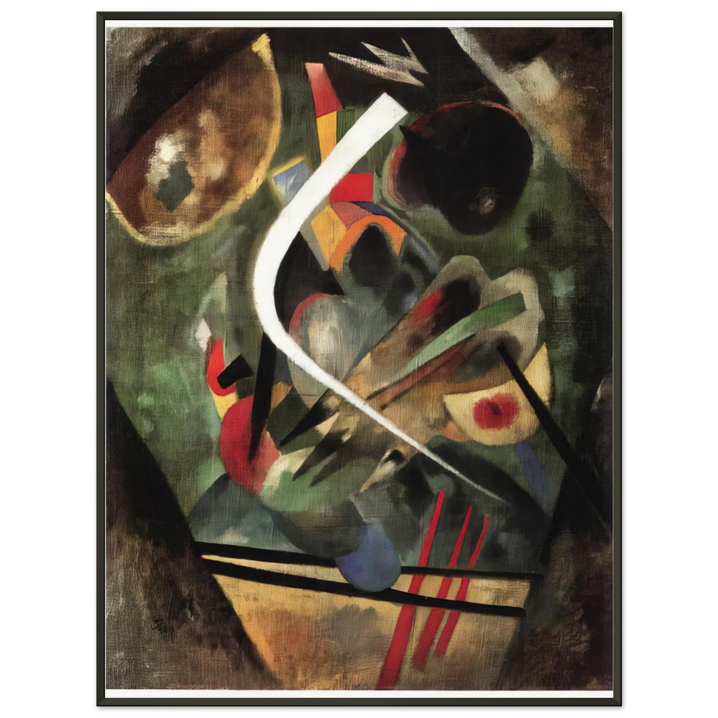 Wassily Kandinsky WHITE STROKE 1920 Framed Art Print - Aluminum Frame - 40x50 cm / 16x20 inches