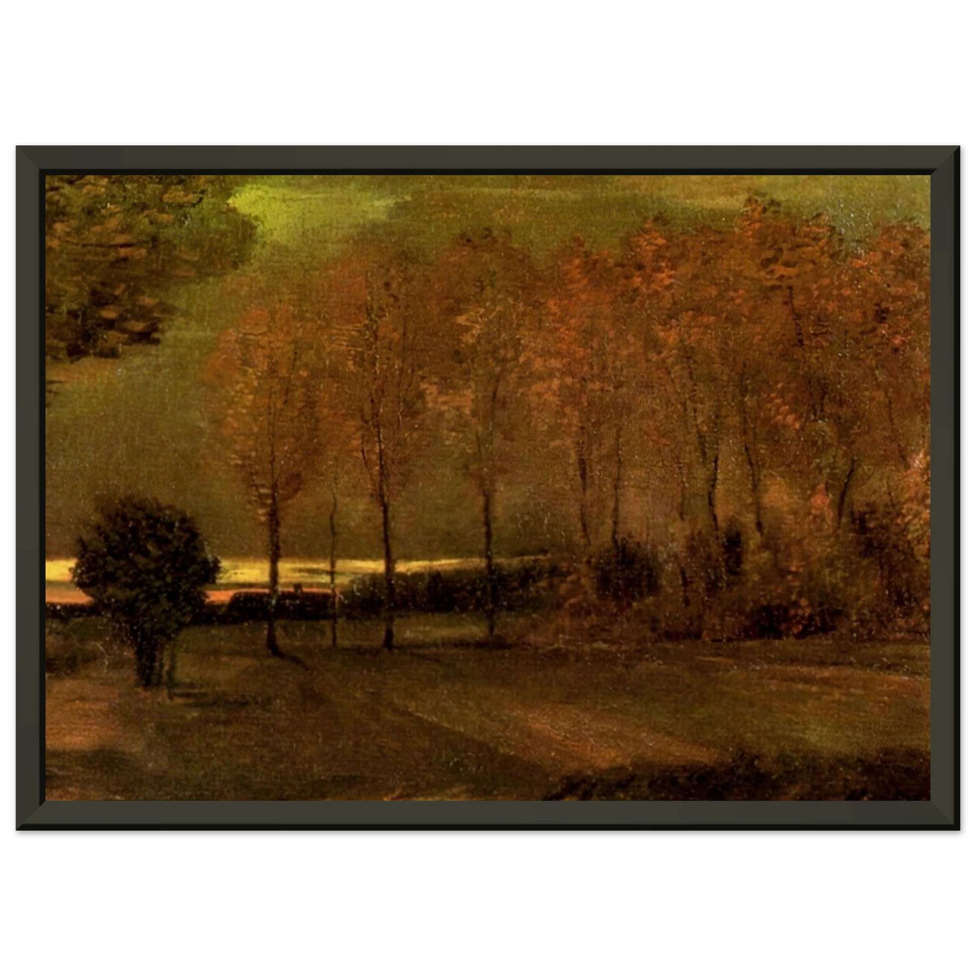Vincent van Gogh  Autumn Landscape at Dusk Framed Art Print  - Aluminum Frame - 40x50 cm / 16x20 inches