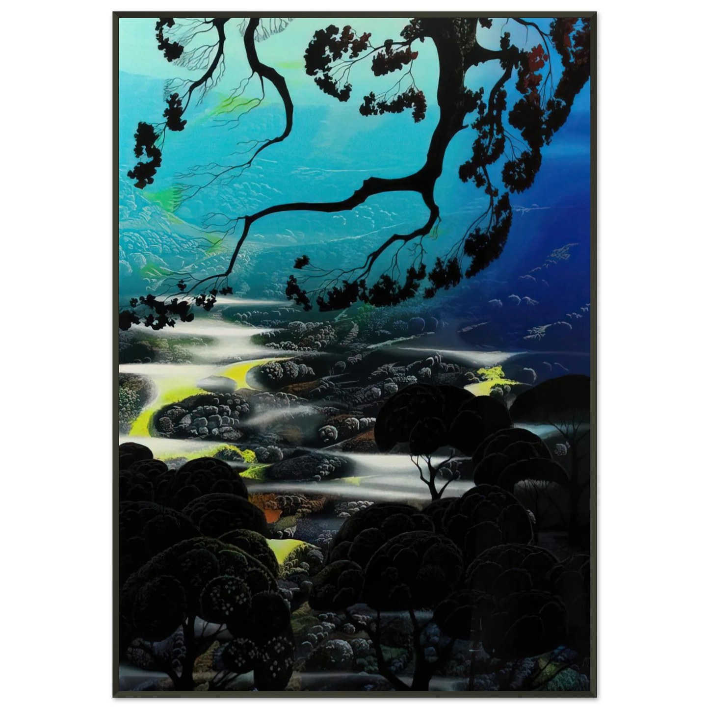 Eyvind Earle  Days End Framed Art Print  - Aluminum Frame - 21x29.7 cm / 8x12"