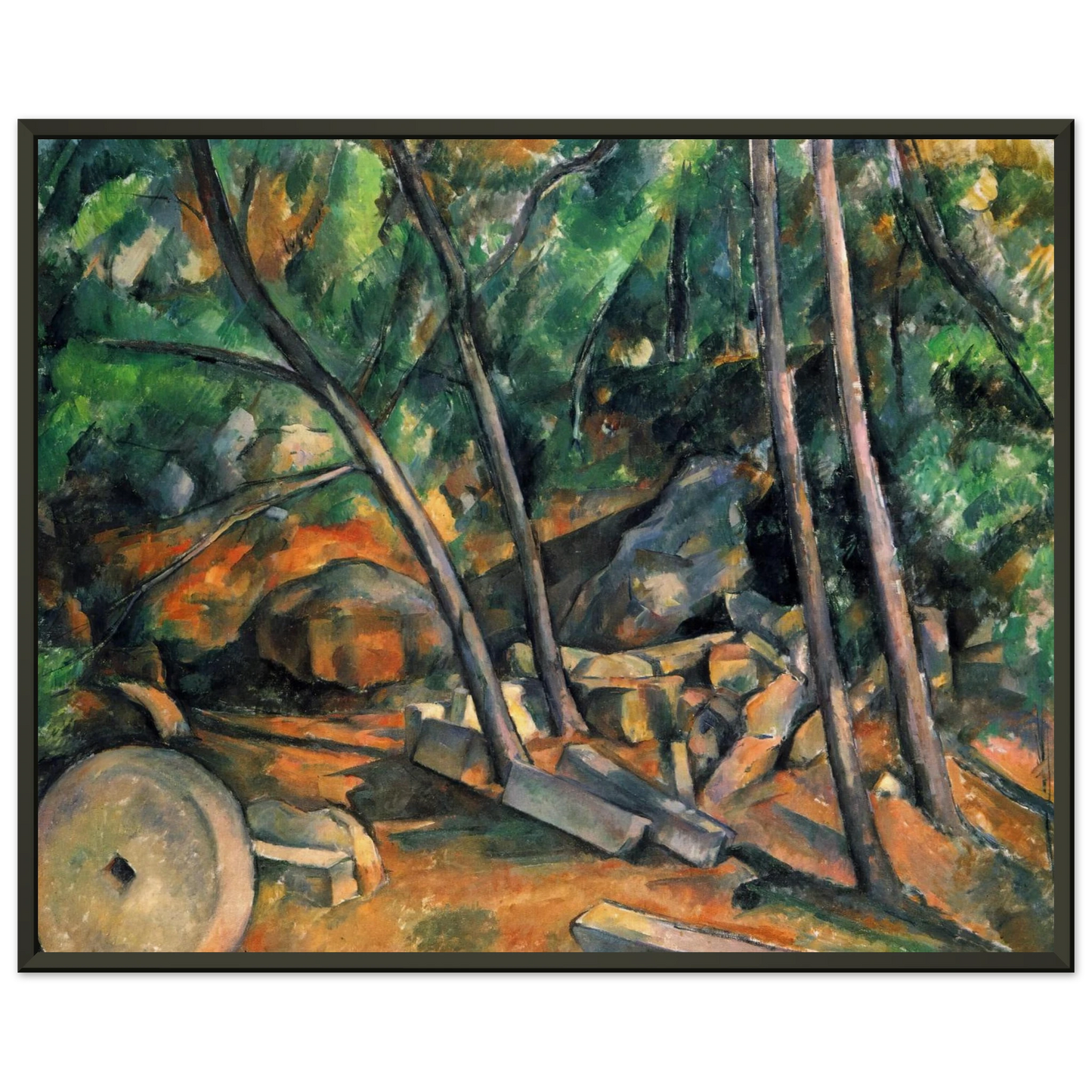 Paul Cezanne Woods with Millstone Framed Art Print - Aluminum Frame - 60x80 cm / 24x32 inches