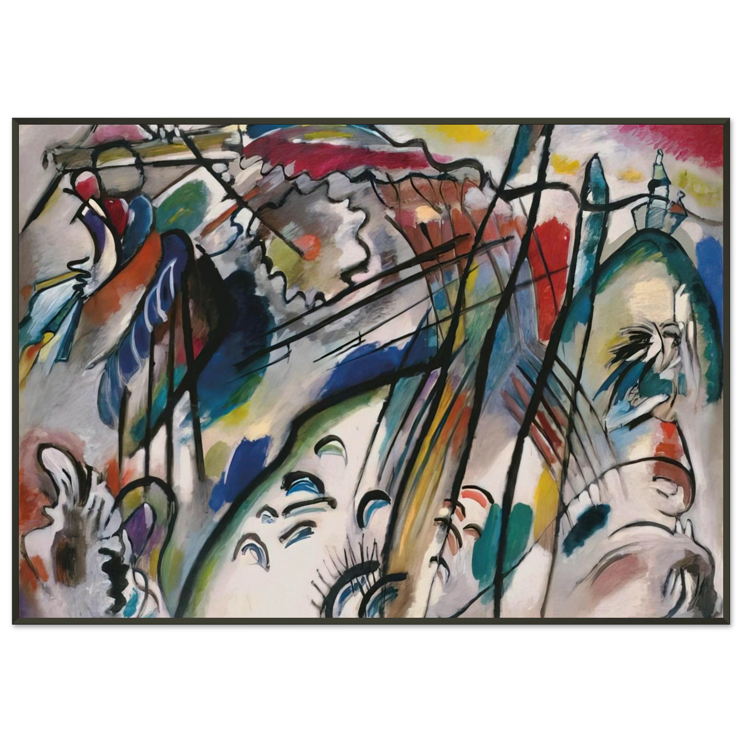 Wassily Kandinsky  IMPROVISATION 28 SECOND VERSION 1912 Framed Art Print  - Aluminum Frame - 21x29.7 cm / 8x12"