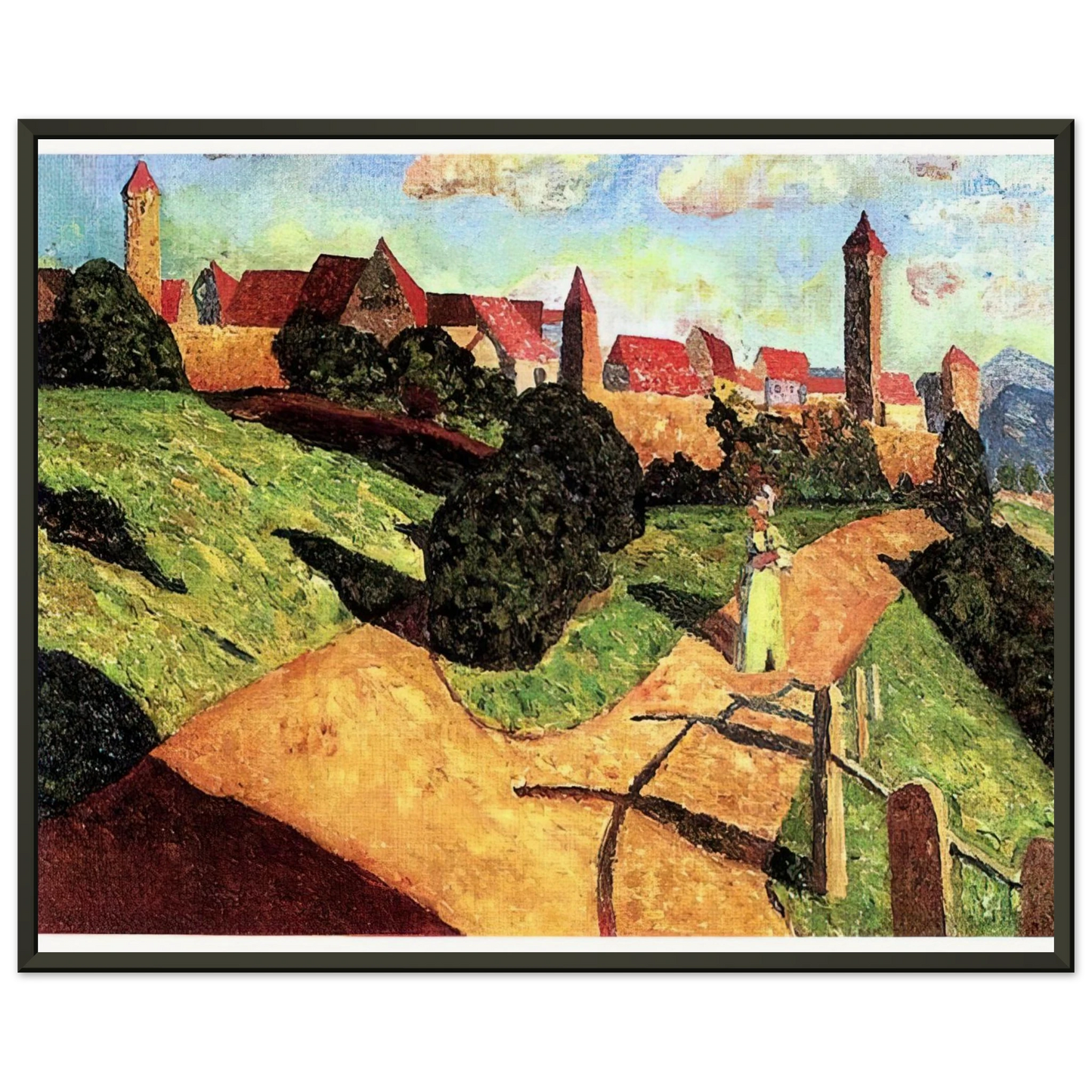 Wassily Kandinsky OLD TOWN II 1902 Framed Art Print - Aluminum Frame - 70x100 cm / 28x40 inches