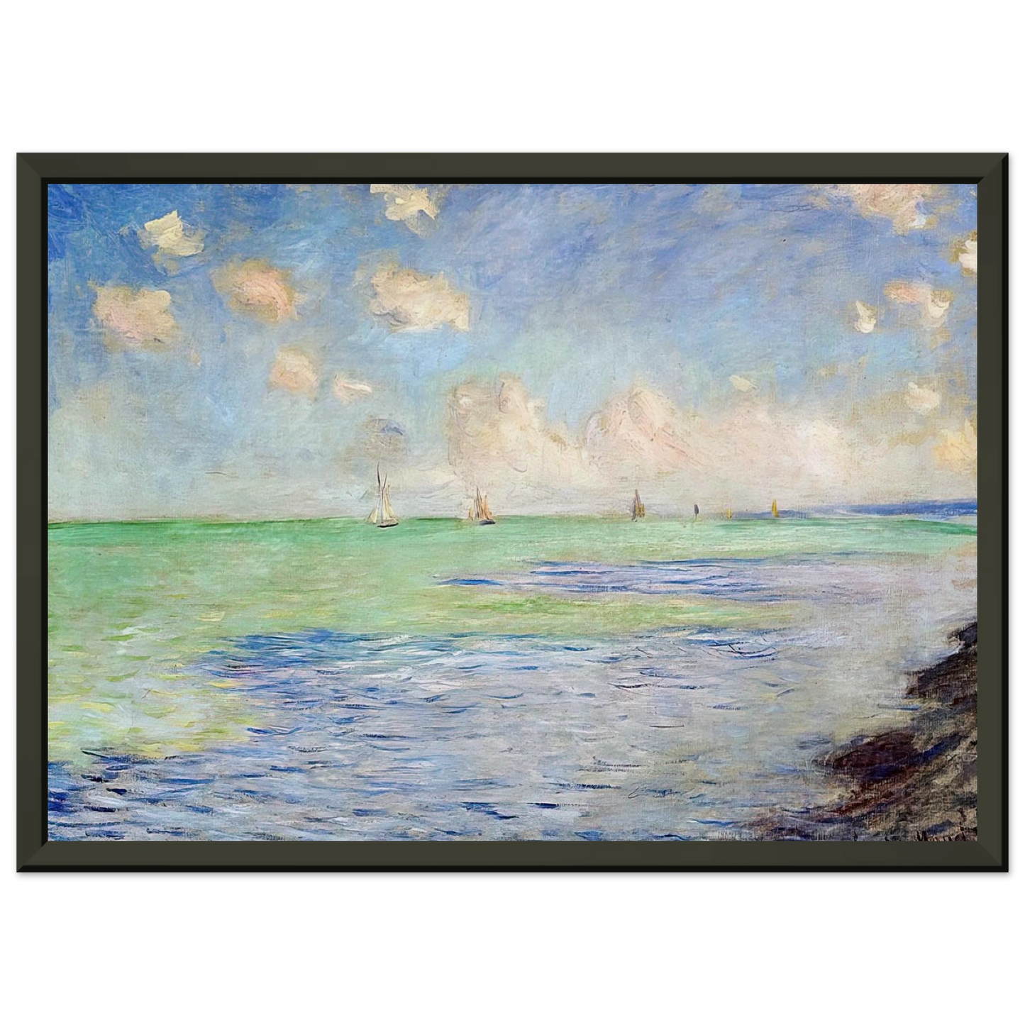 claude monet The Sea at Pourville Framed Art Print - Aluminum Frame - 60x80 cm / 24x32 inches
