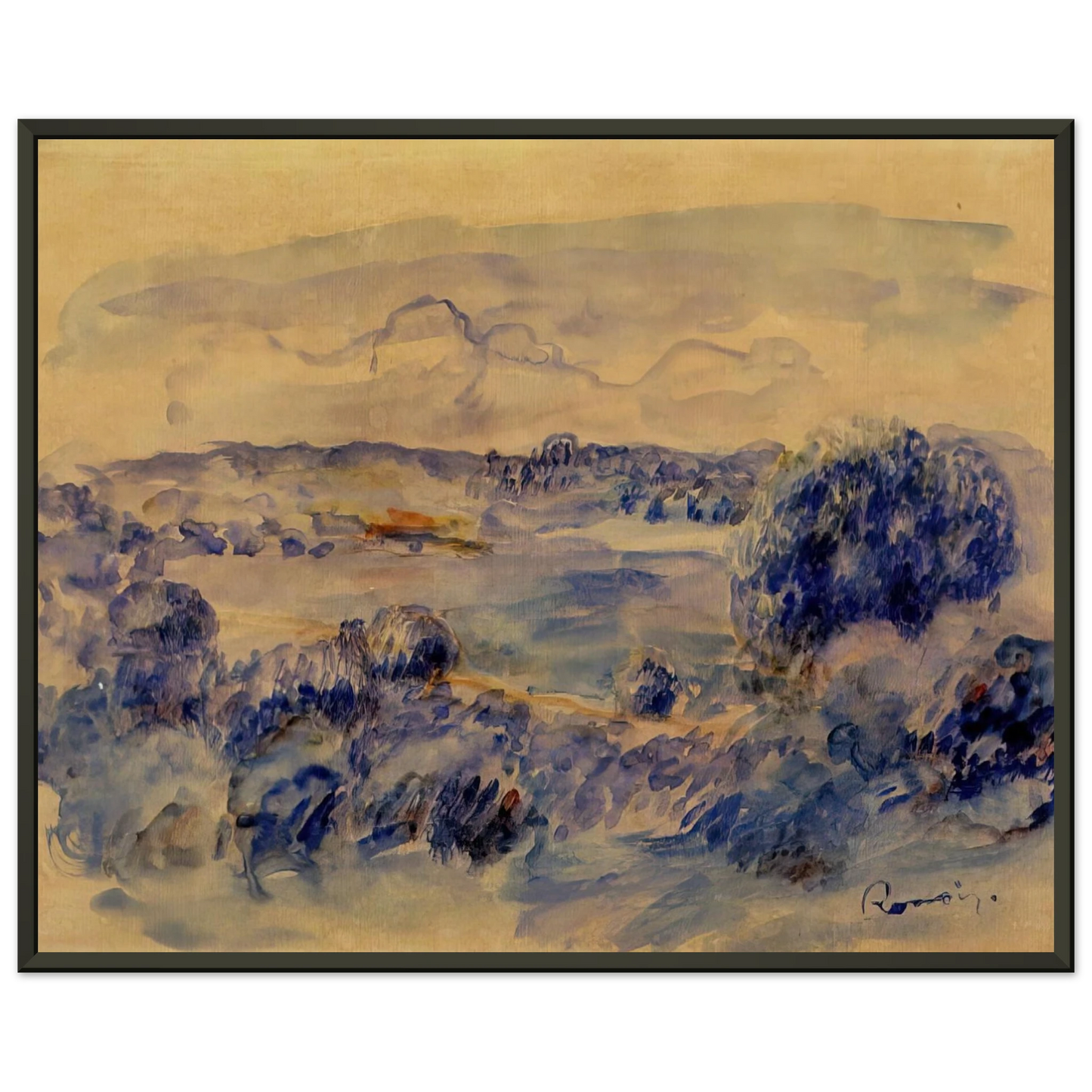 PierreAuguste Renoir Guernsey Landscape Framed Art Print - Aluminum Frame - 70x100 cm / 28x40 inches