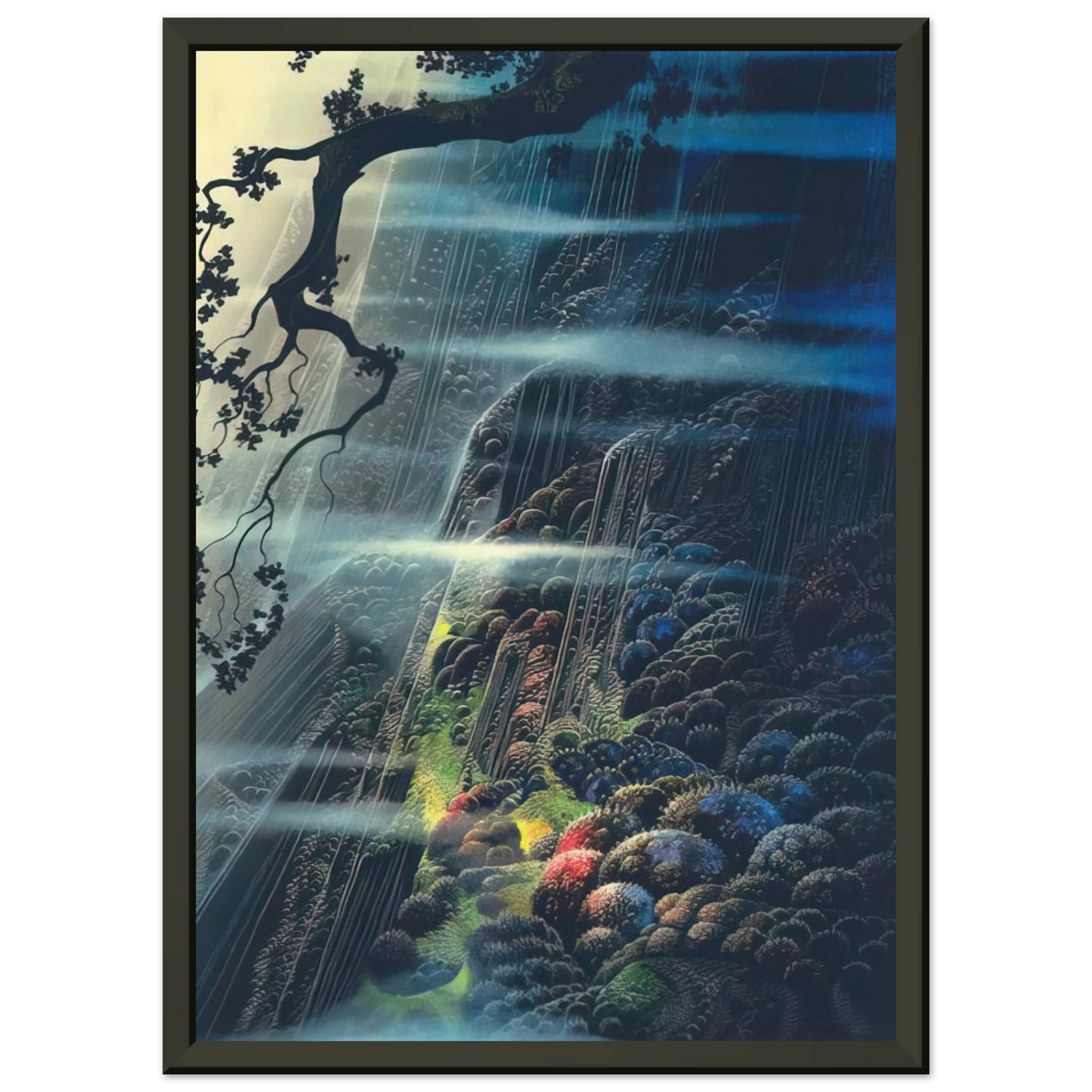 Eyvind Earle  Evening Magic Framed Art Print  - Aluminum Frame - 40x50 cm / 16x20 inches