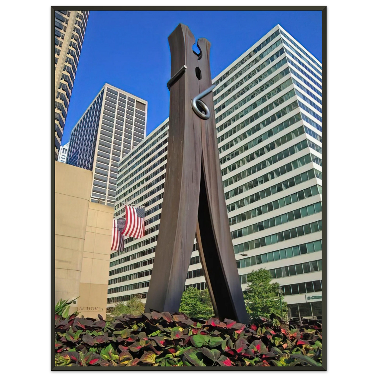 Claes Oldenburg CLOTHESPIN 1976 Framed Art Print - Aluminum Frame - 40x50 cm / 16x20 inches