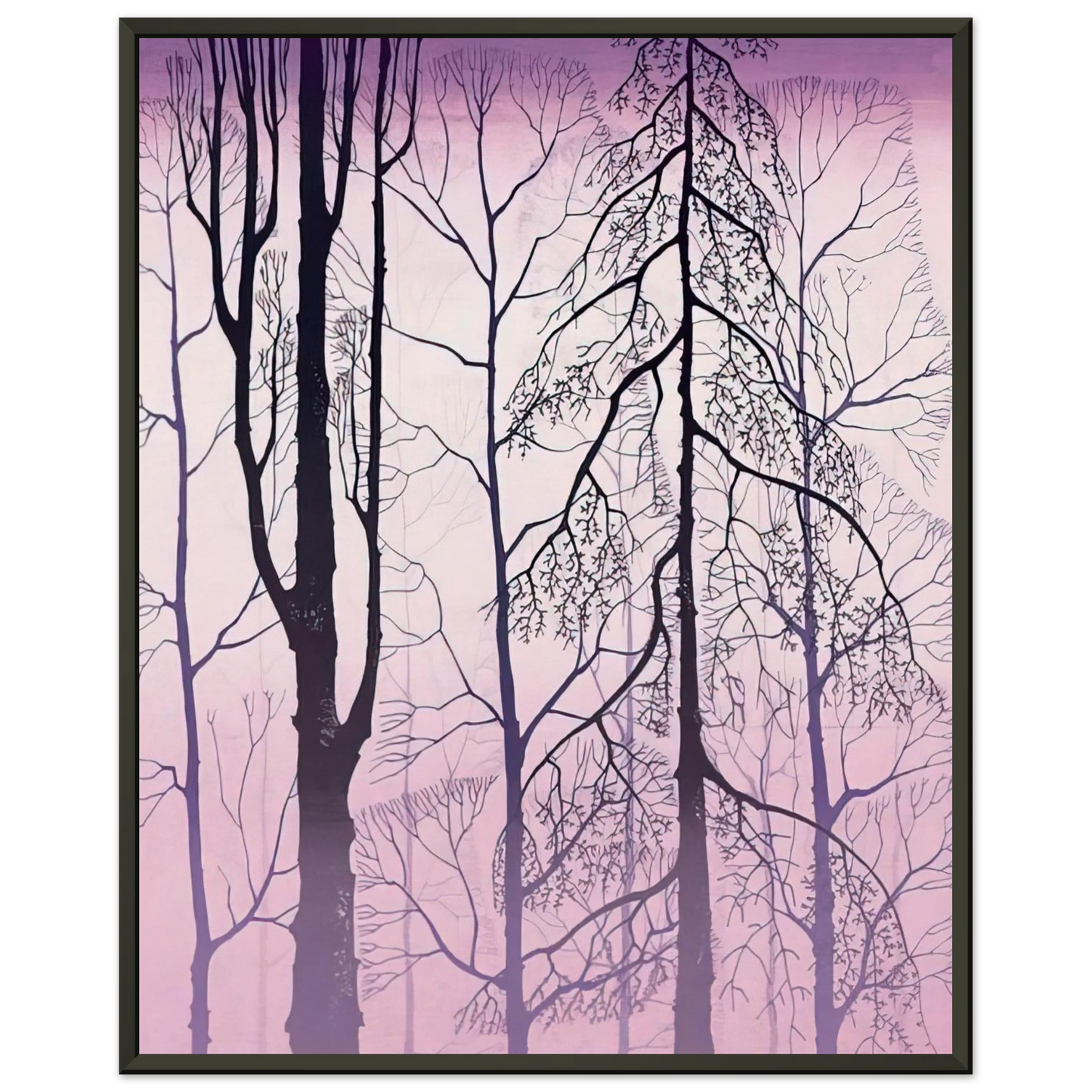 Eyvind Earle Winter woods Framed Art Print - Aluminum Frame - 70x100 cm / 28x40 inches