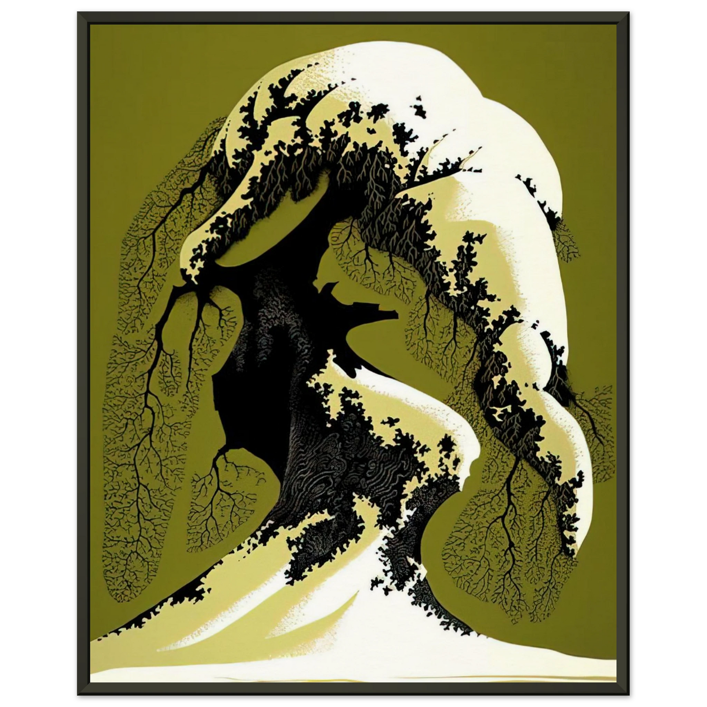 Eyvind Earle Snow Laden Framed Art Print - Aluminum Frame - 40x50 cm / 16x20 inches