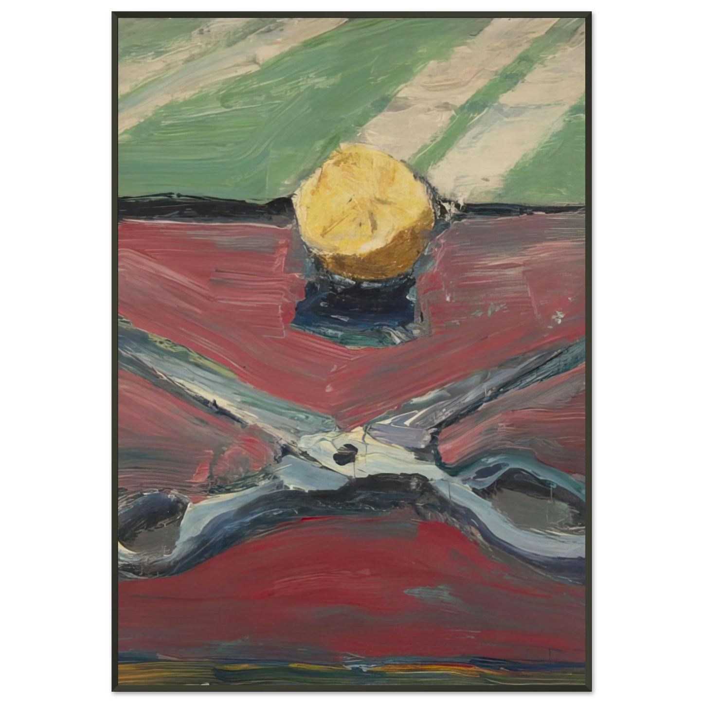 Richard Diebenkorn Scissors and Lemon II Framed Art Print - Aluminum Frame - 21x29.7 cm / 8x12"