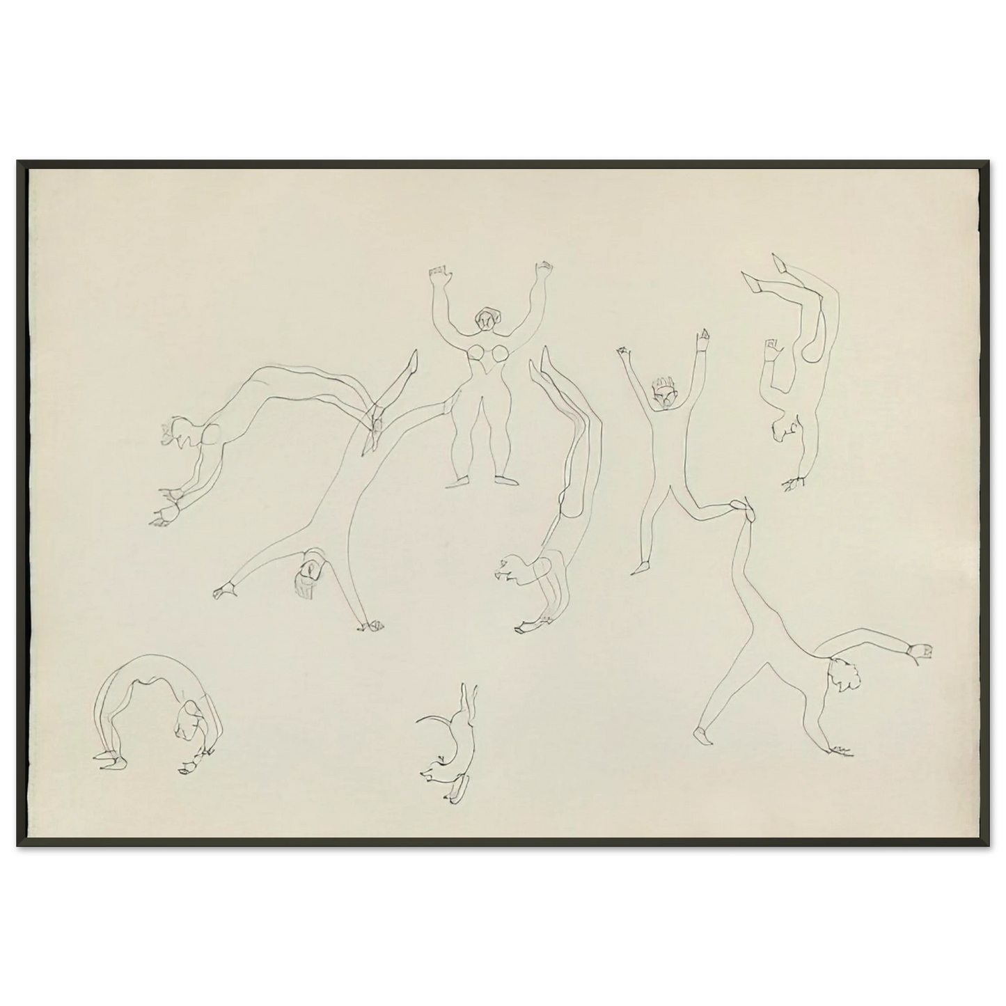 Alexander Calder THE TUMBLERS II 1931 Framed Art Print - Aluminum Frame - 21x29.7 cm / 8x12"