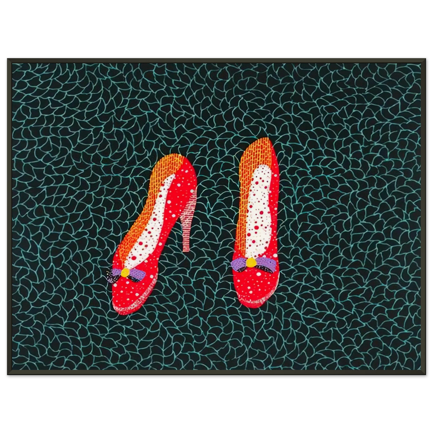 Yayoi Kusama SHOES 1985 Framed Art Print - Aluminum Frame - 60x80 cm / 24x32 inches