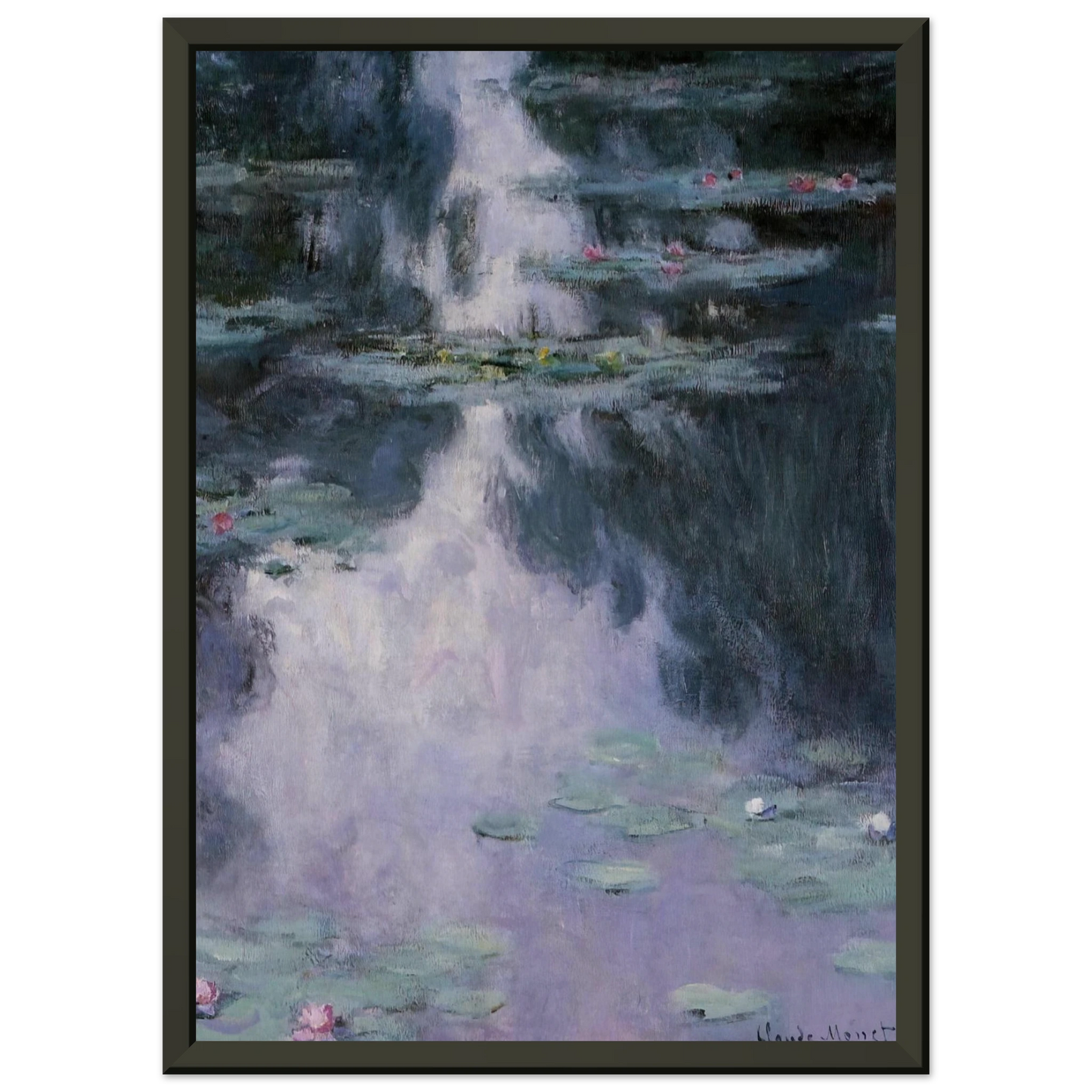 claude monet Water Lilies Nympheas Framed Art Print - Aluminum Frame - 40x50 cm / 16x20 inches