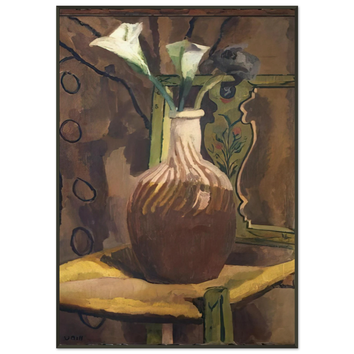 Vanessa Bell ARUM LILIES 1919 Framed Art Print - Aluminum Frame - 21x29.7 cm / 8x12"