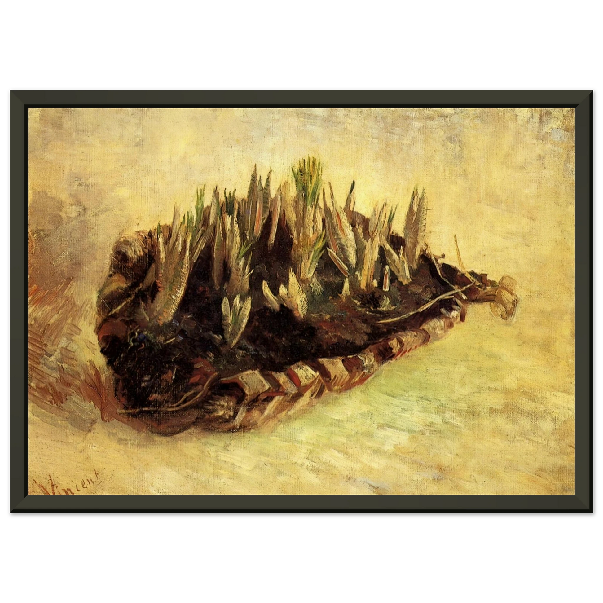 Vincent van Gogh  Still Life with a Basket of Crocuses Framed Art Print  - Aluminum Frame - 40x50 cm / 16x20 inches
